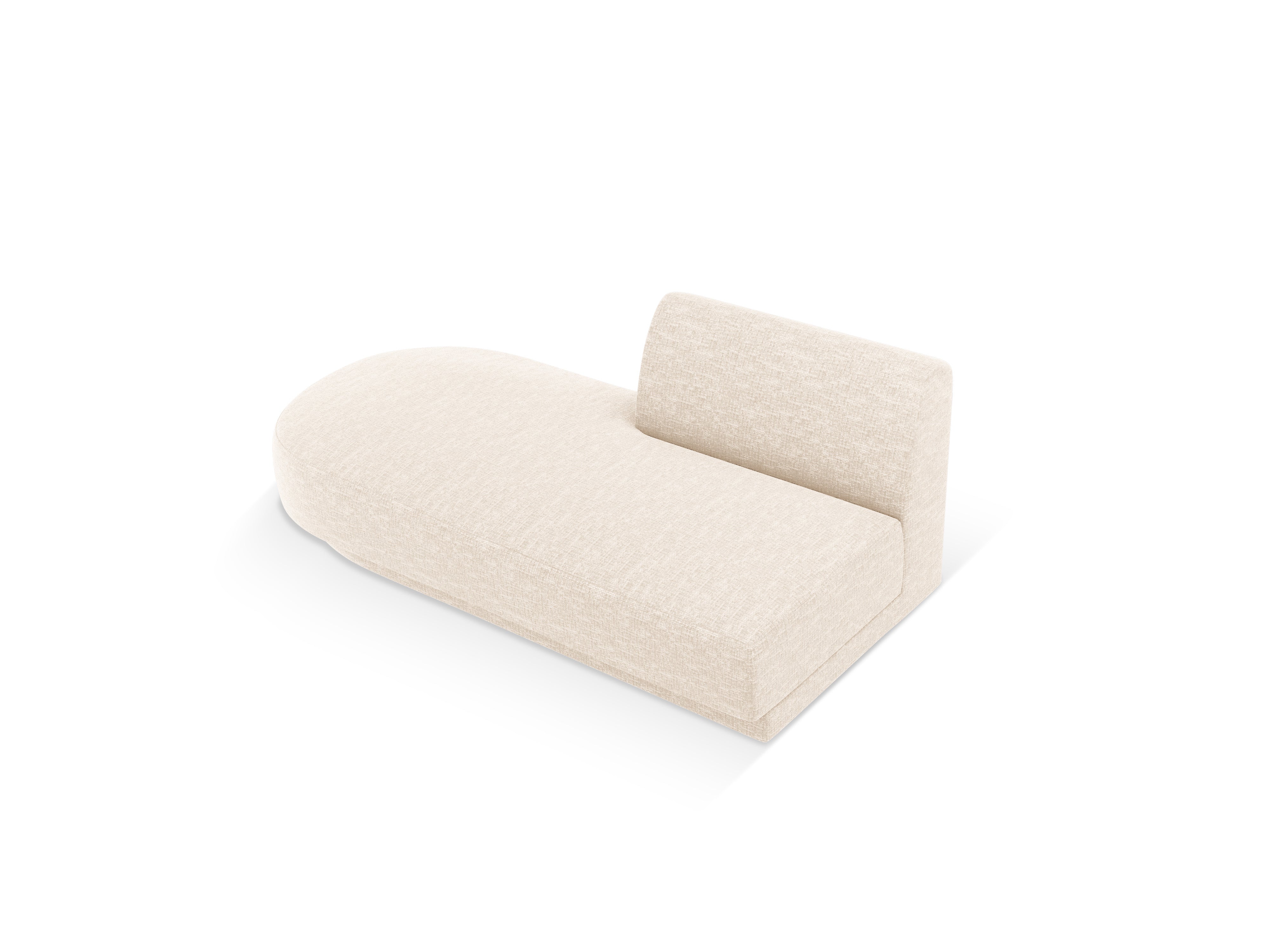 Left-facing 2-seater chaise longue MILEY light beige silky chenille