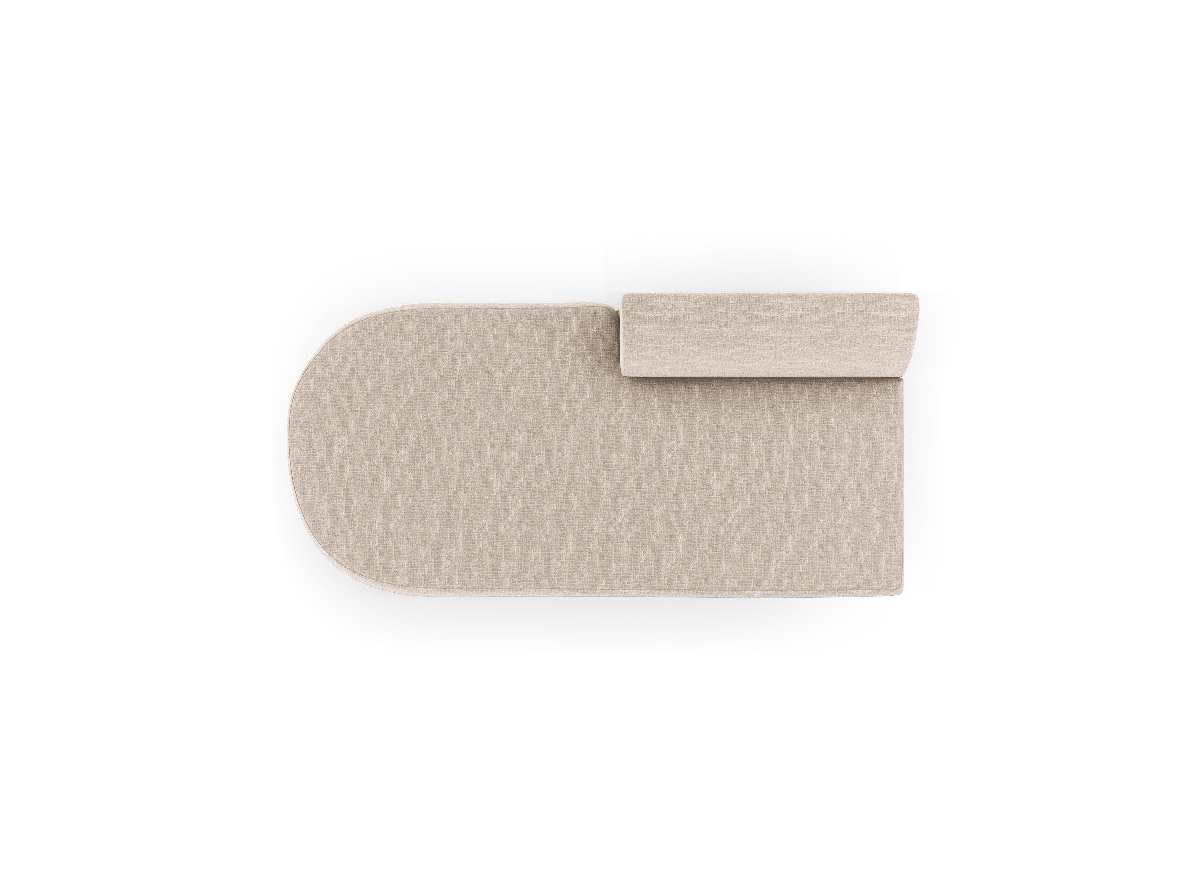 Left-facing 2-seater chaise longue MILEY beige silky chenille