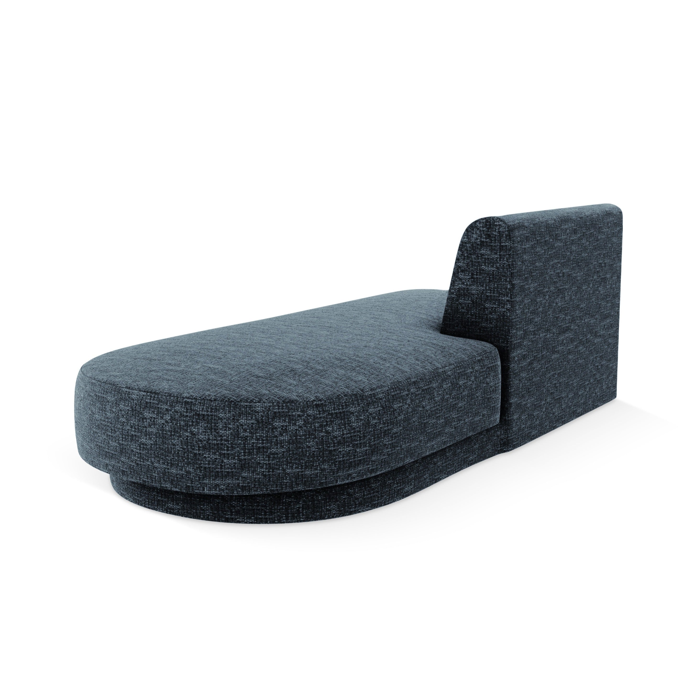 Right-facing 2-seater chaise longue MILEY royal blue silky chenille