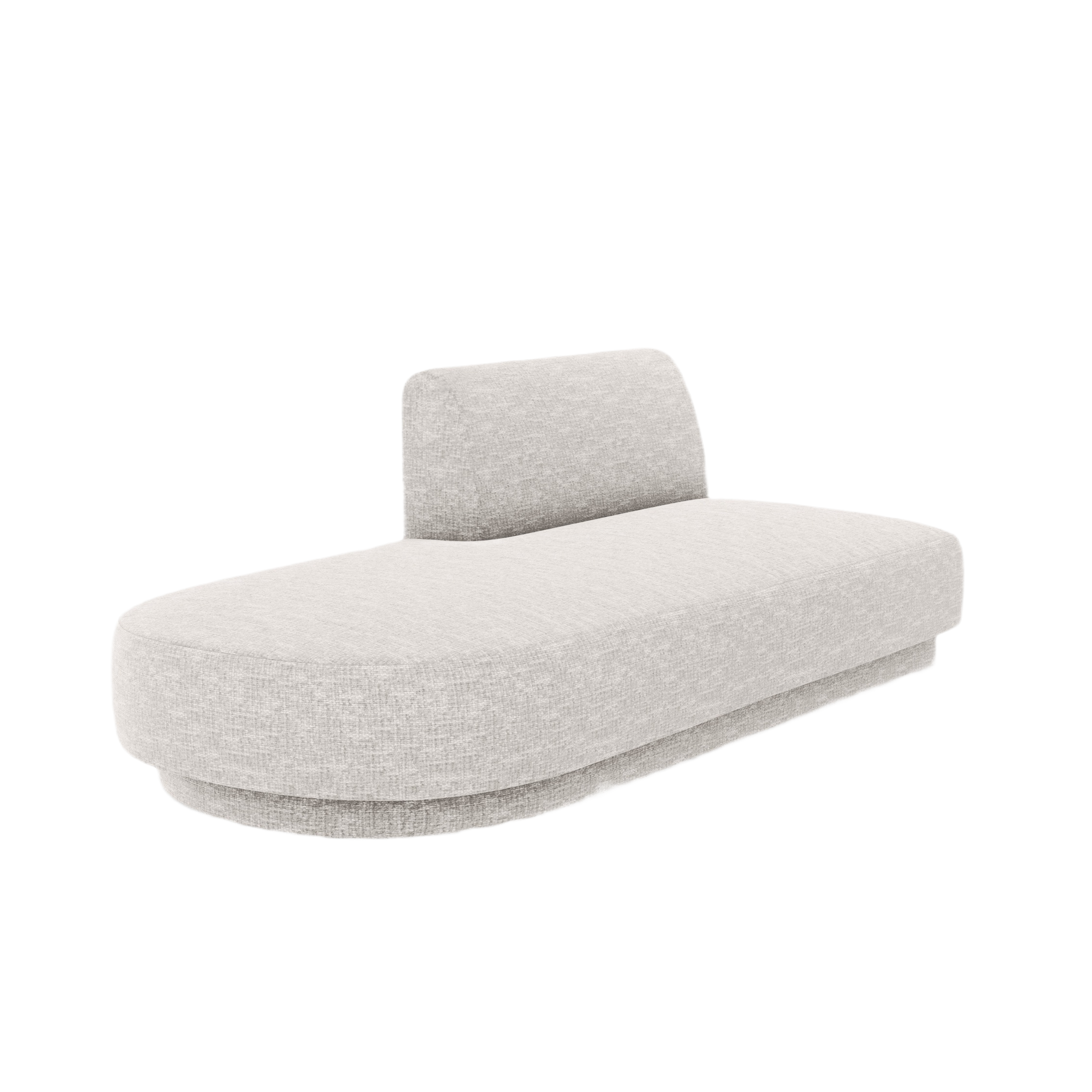 Left-facing 2-seater chaise longue MILEY light gray silky chenille