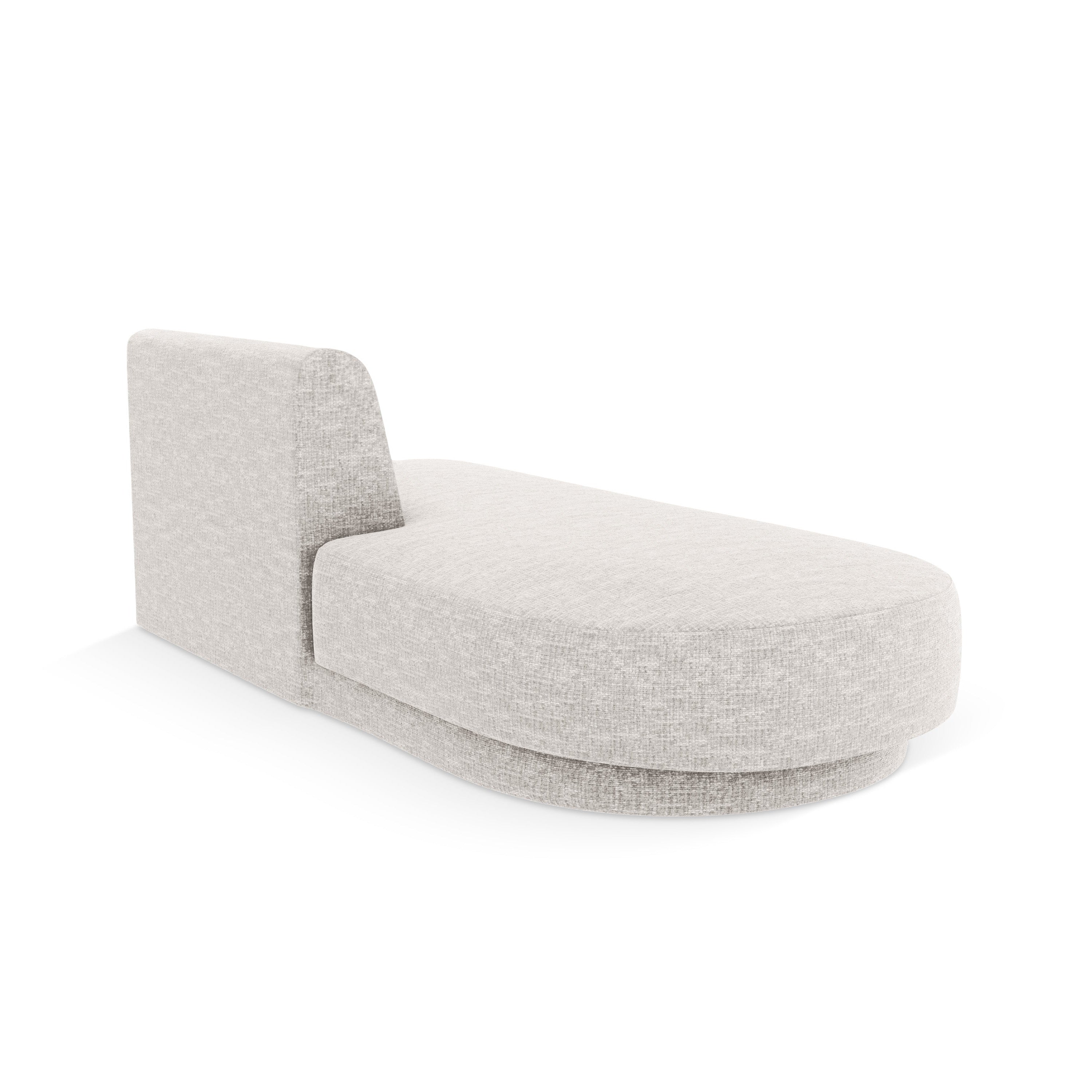 Left-facing 2-seater chaise longue MILEY light gray silky chenille