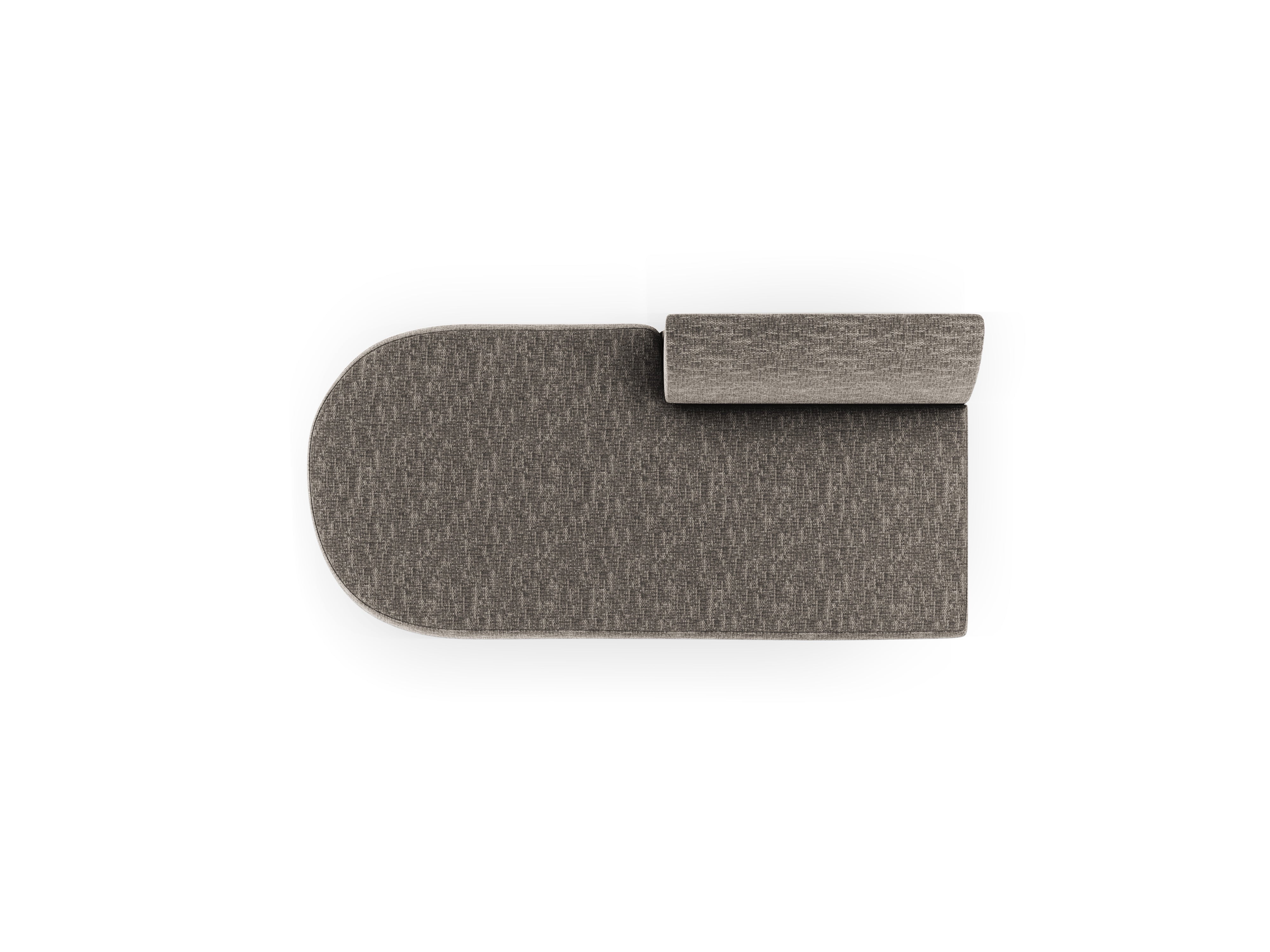 Szezlong 2-sitzig links MILEY graues seidiges Chenille