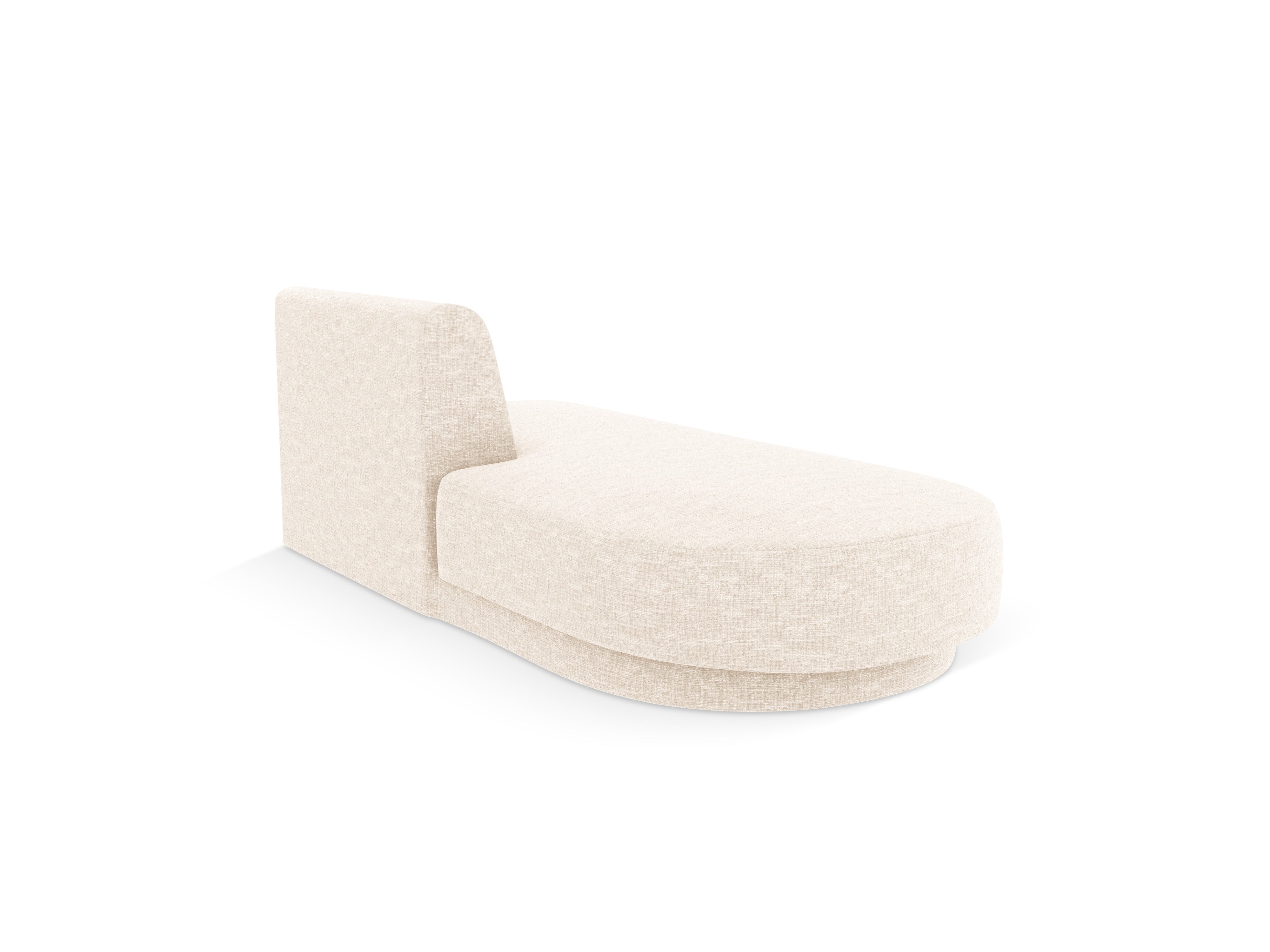 Left-facing 2-seater chaise longue MILEY ivory chenille