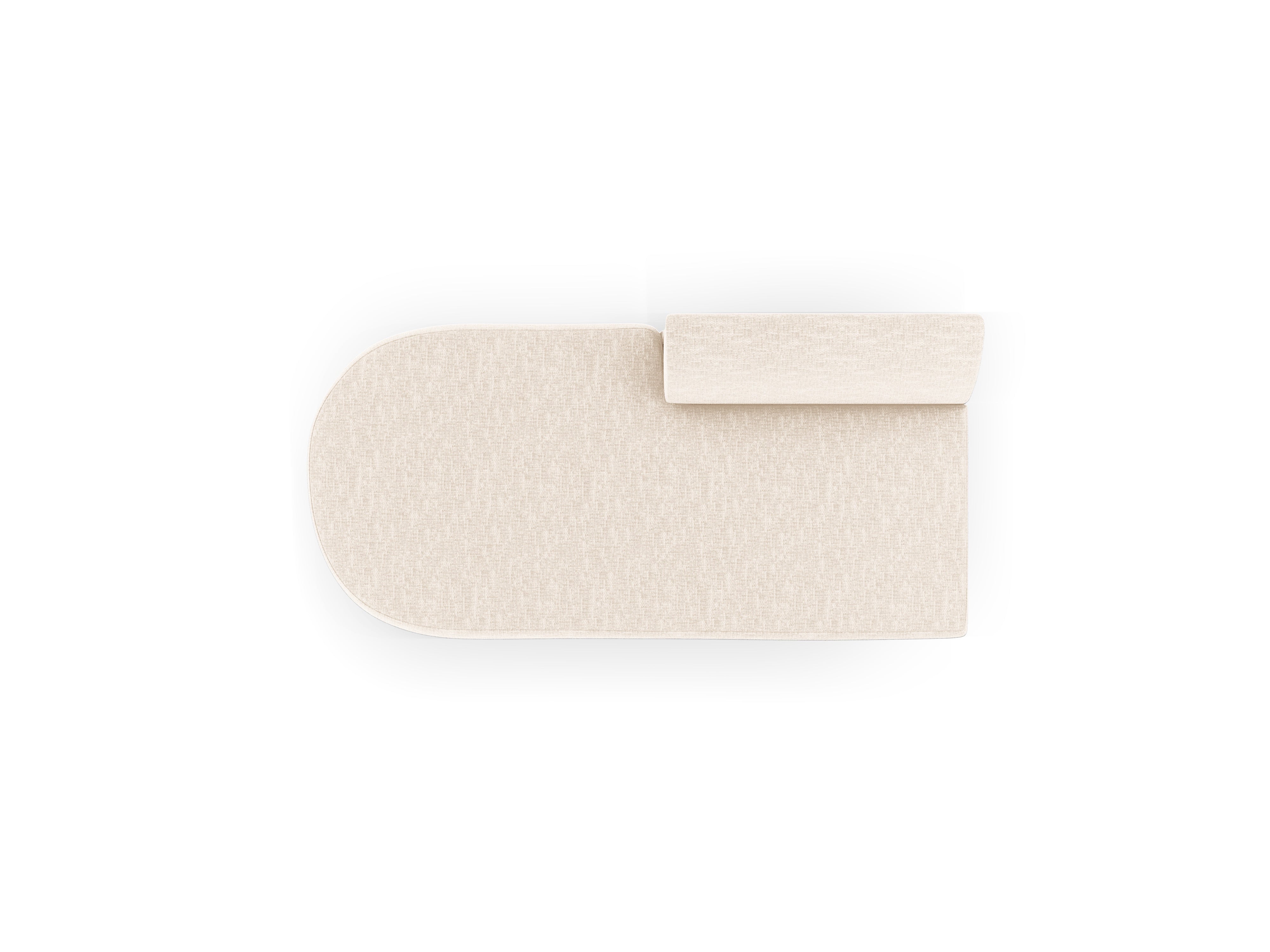 Left-facing 2-seater chaise longue MILEY ivory chenille