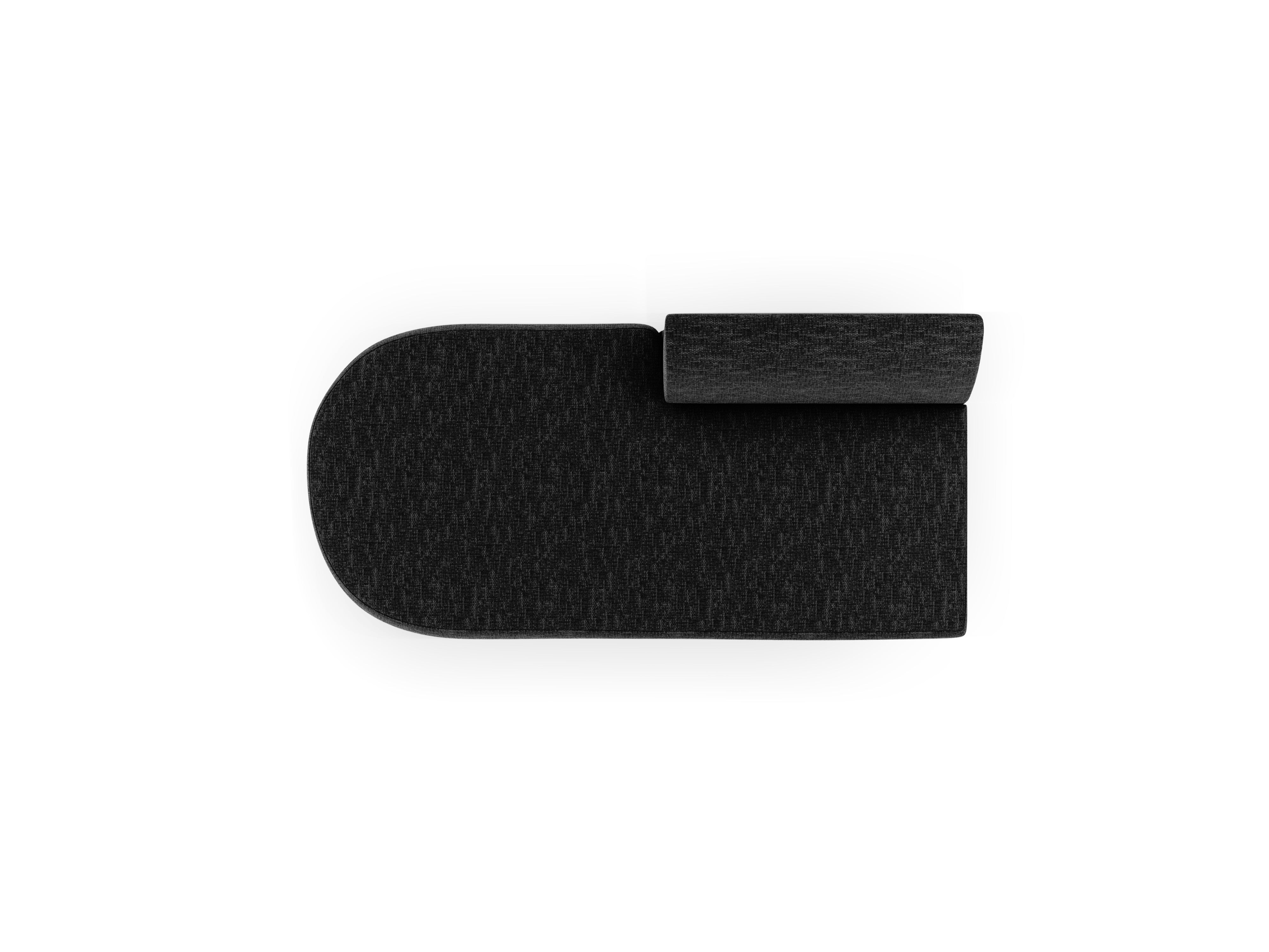 Szezlong 2-sitzig links MILEY schwarzer Chenille