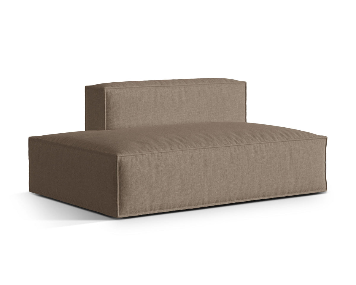 Sofa 3-osobowa z otomaną lewostronną NURIA cappuccino – ujęcie boczne