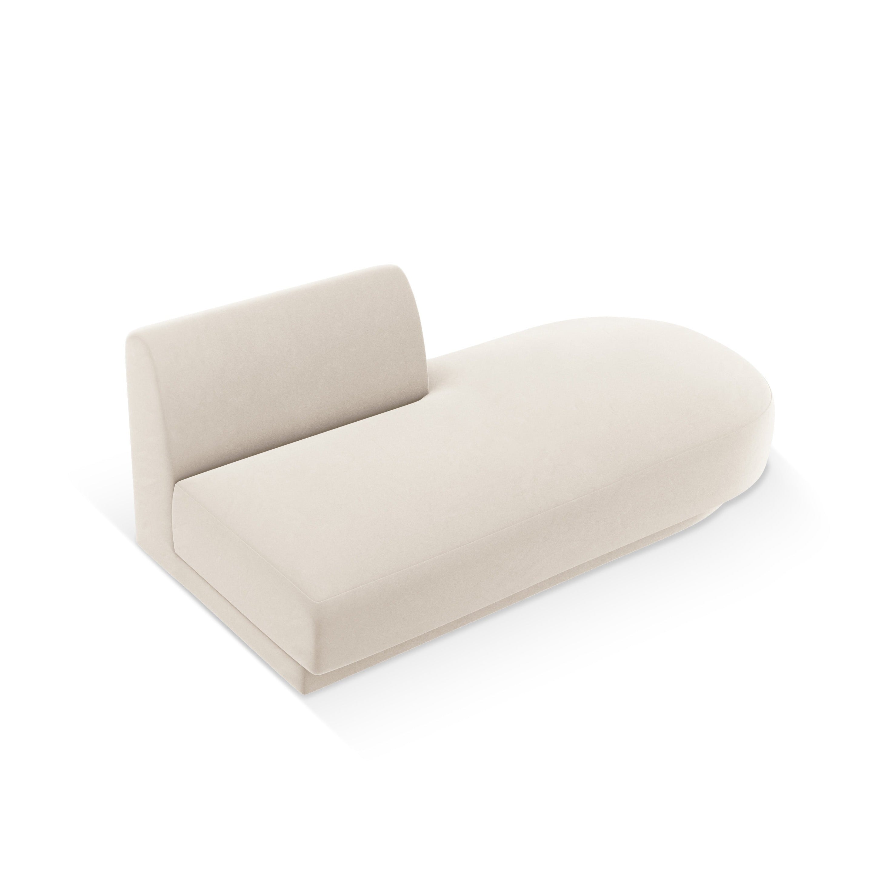 Szezlong 2-persoons fluwelen rechts MILEY lichtbeige