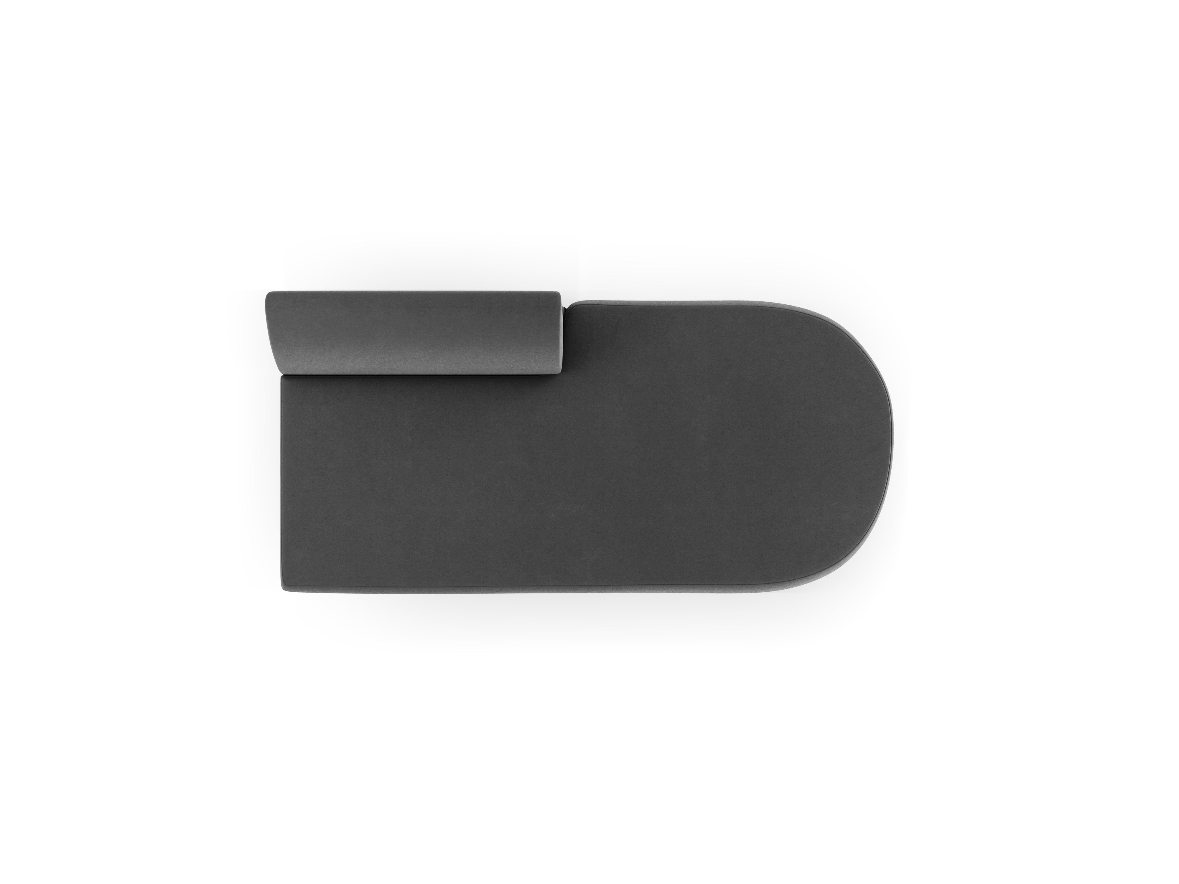 Gray Right-Hand Velvet Two-Seater Chaise Longue MILEY