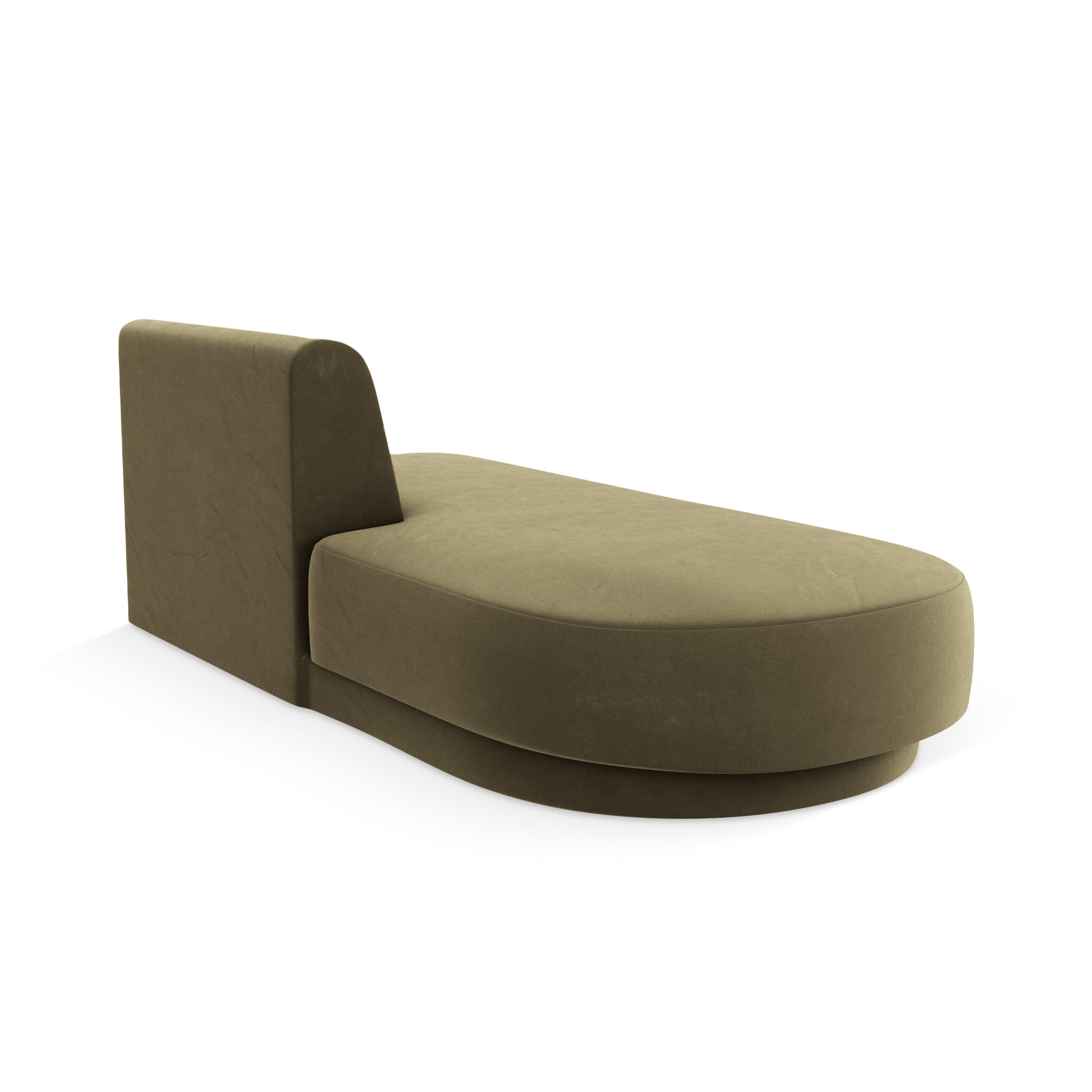Twee-zits fluwelen linkszijdige chaise longue MILEY groen