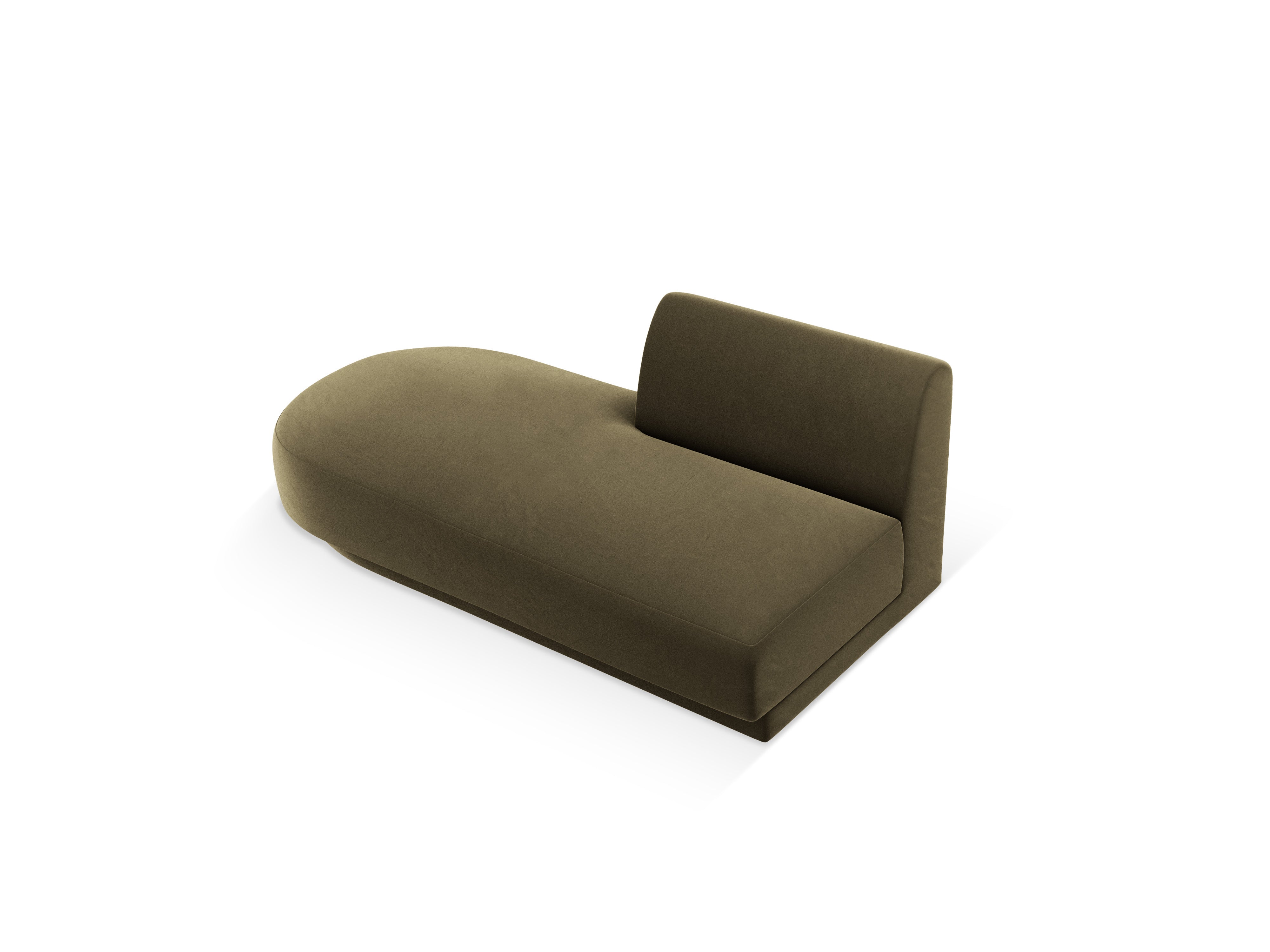 Twee-zits fluwelen linkszijdige chaise longue MILEY groen