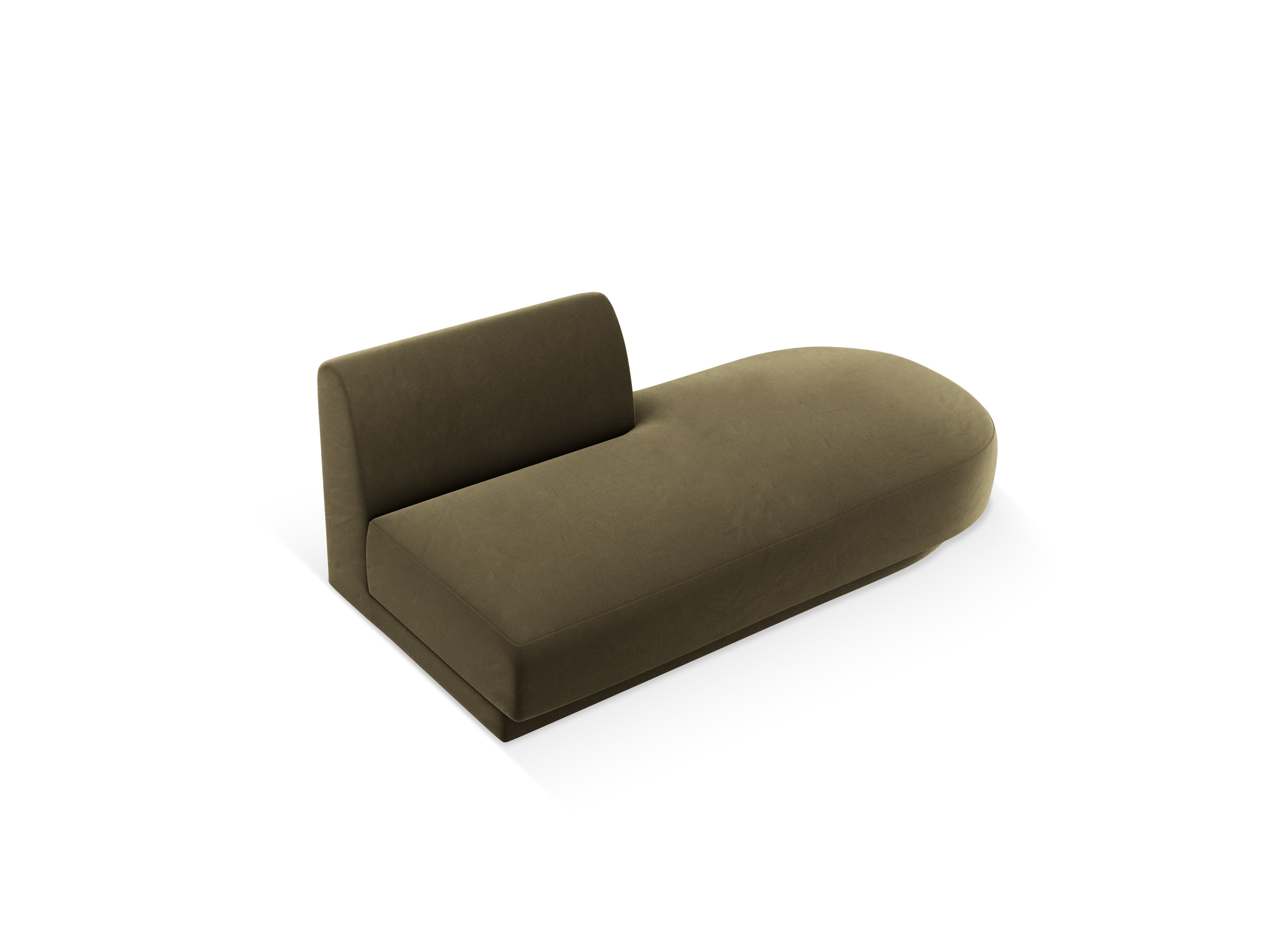 Groene 2-zits fluwelen chaise longue rechts MILEY