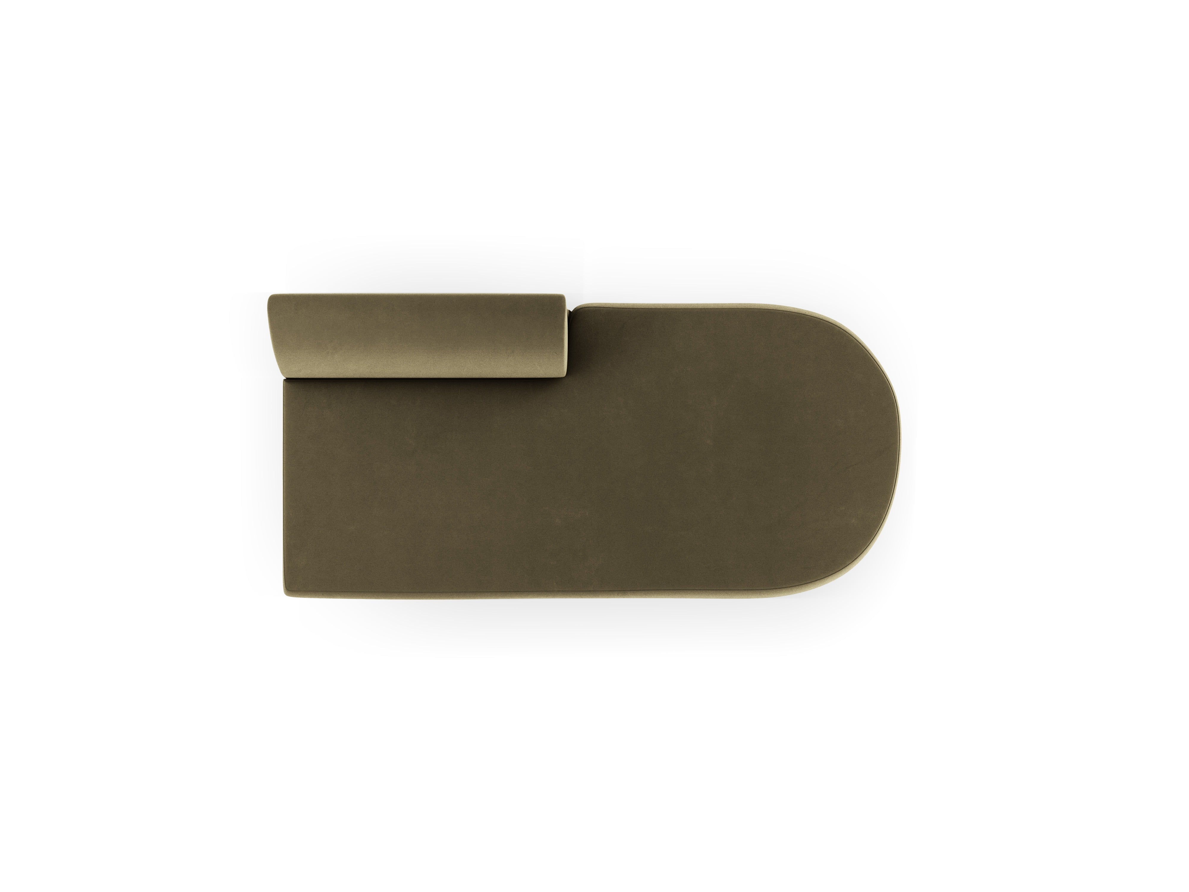 Groene 2-zits fluwelen chaise longue rechts MILEY