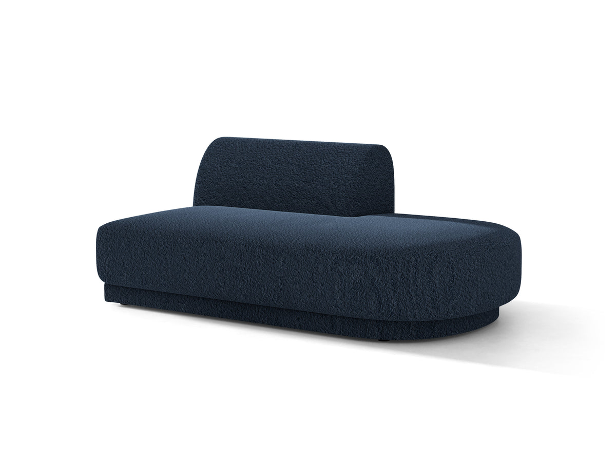Szezlong 2-osobowy prawostronny MILEY ciemnoniebieski boucle – tkanina bouclé