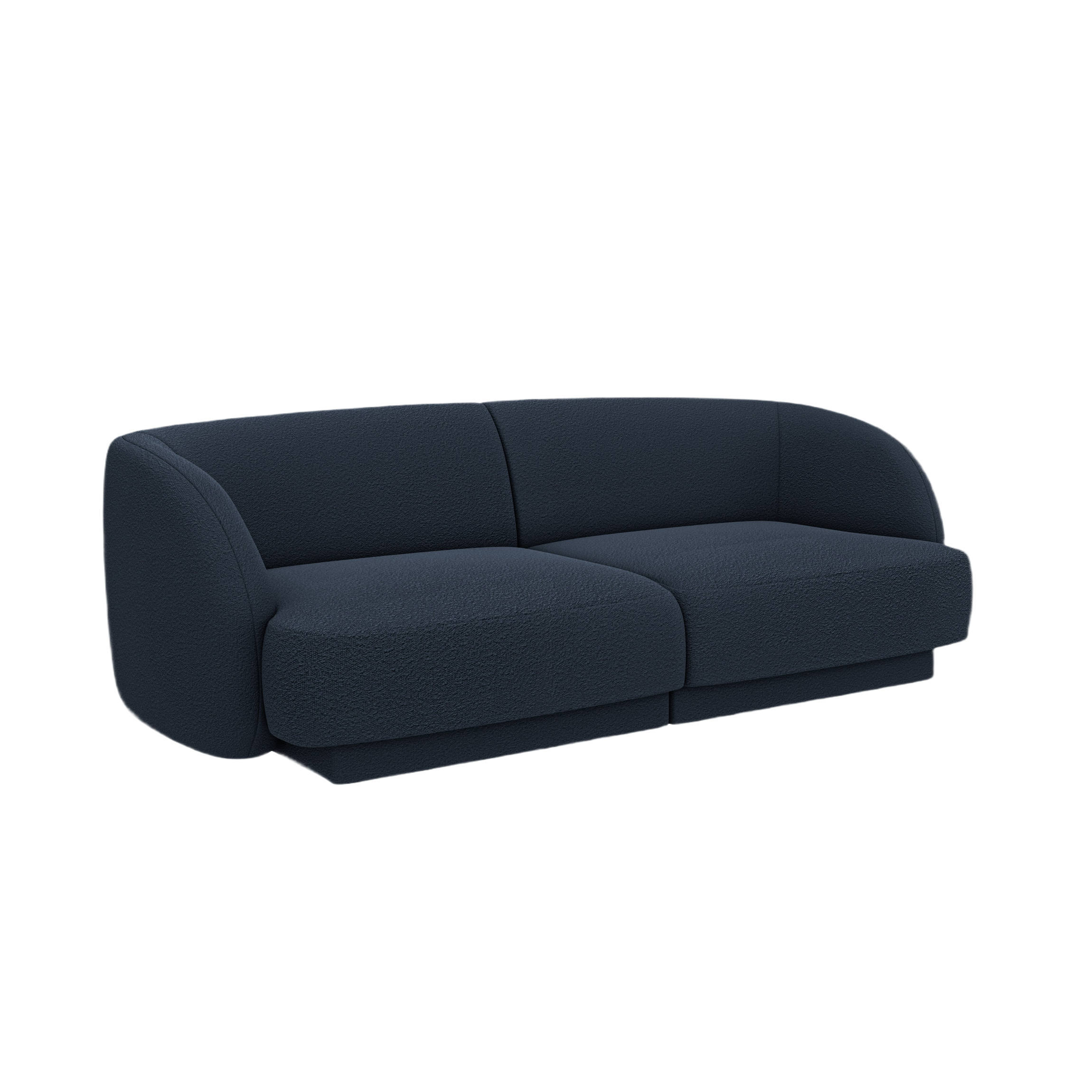 Sofa 2-zits MILEY donkerblauwe boucle