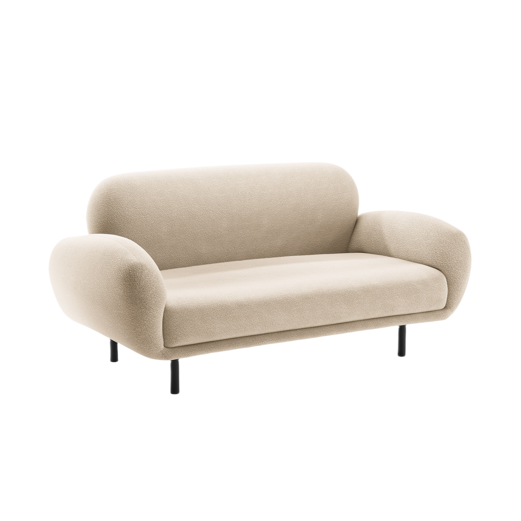 Sofa 2-zits POPPY beige boucle