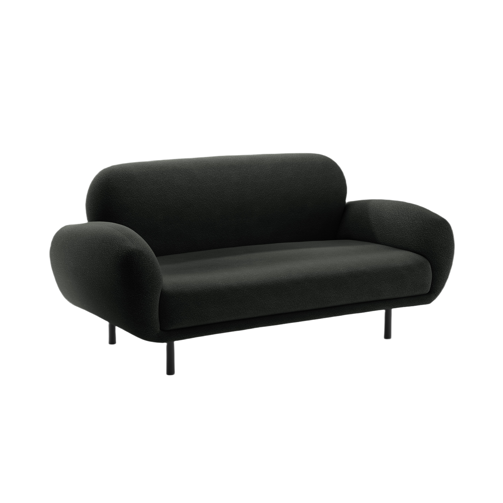 Sofa 2-zits POPPY zwart boucle