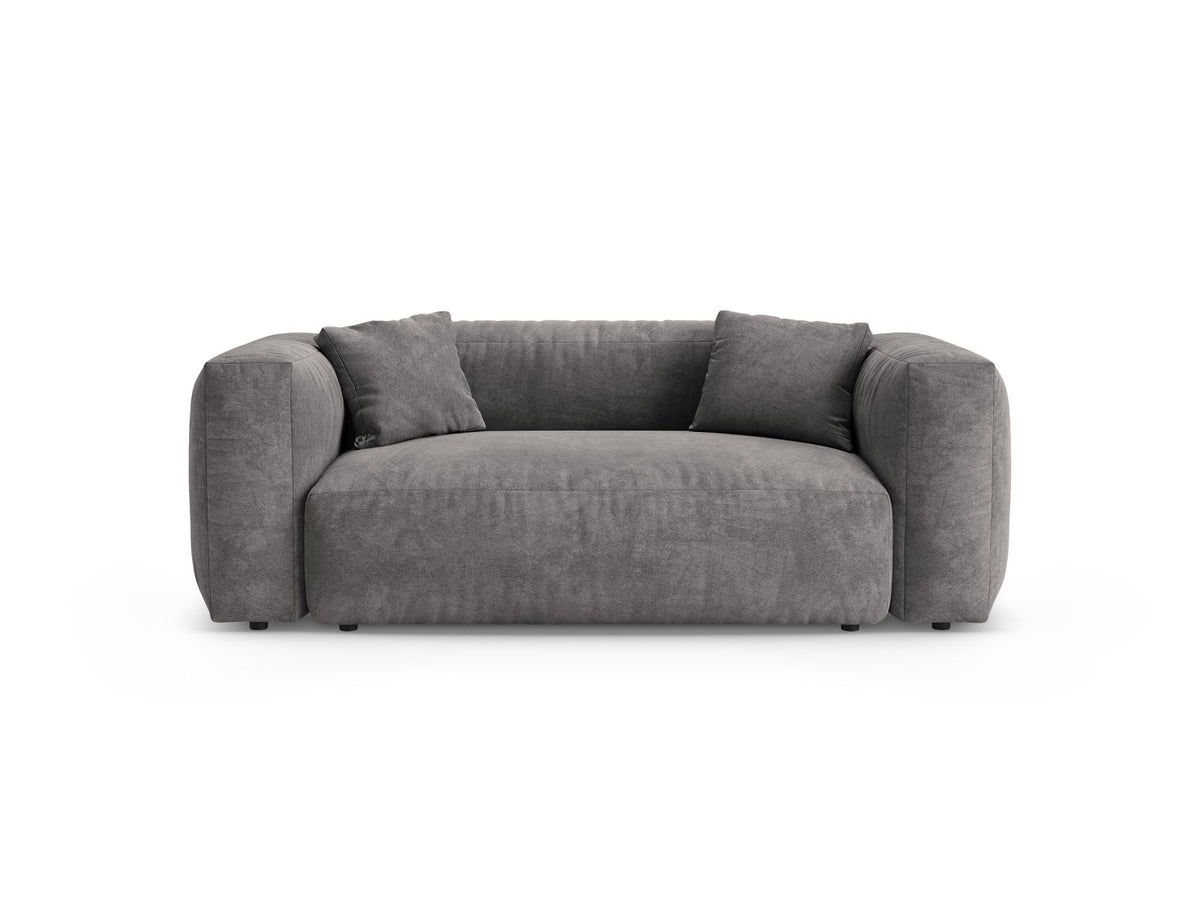 Sofa aksamitna 2-osobowa MARTINA szary – Micadoni