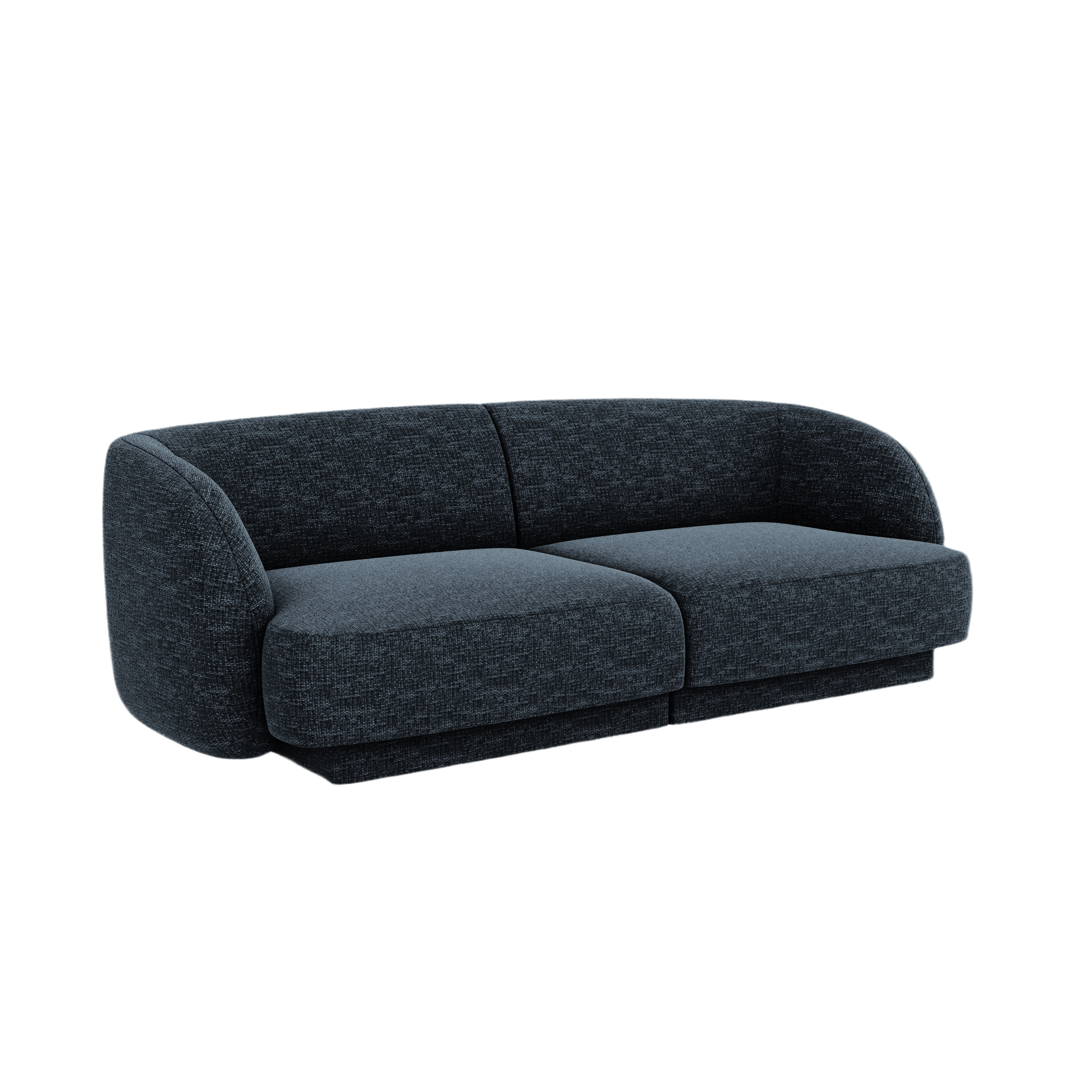 2-seater Sofa MILEY navy blue silky chenille