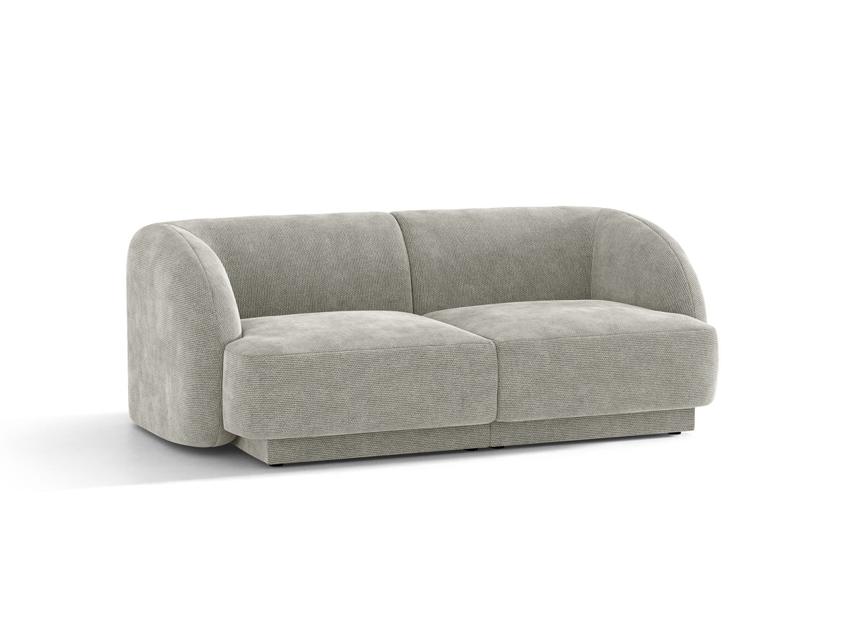 Sofa 2-osobowa MILEY jasnoszary szenil jedwabisty do salonu
