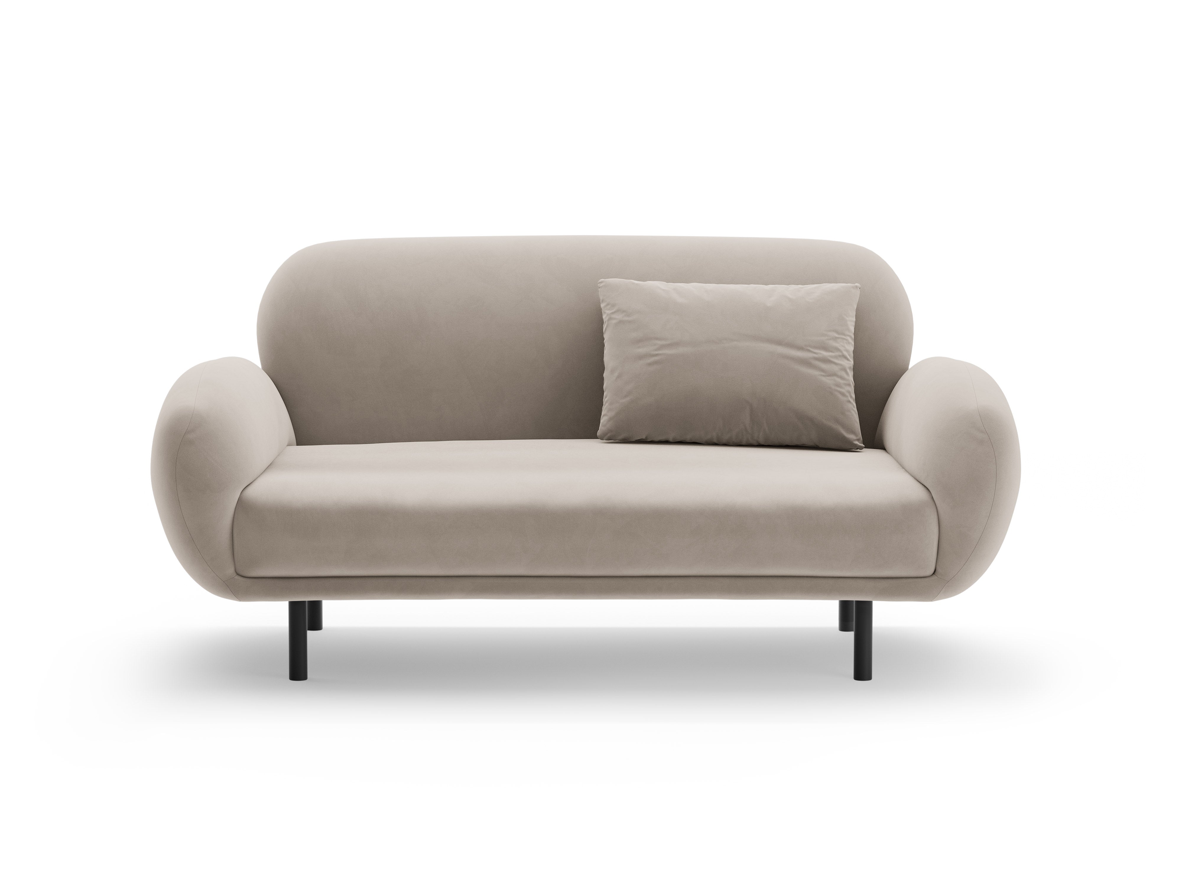 Sofa van fluweel voor 2 personen POPPY lichtbeige