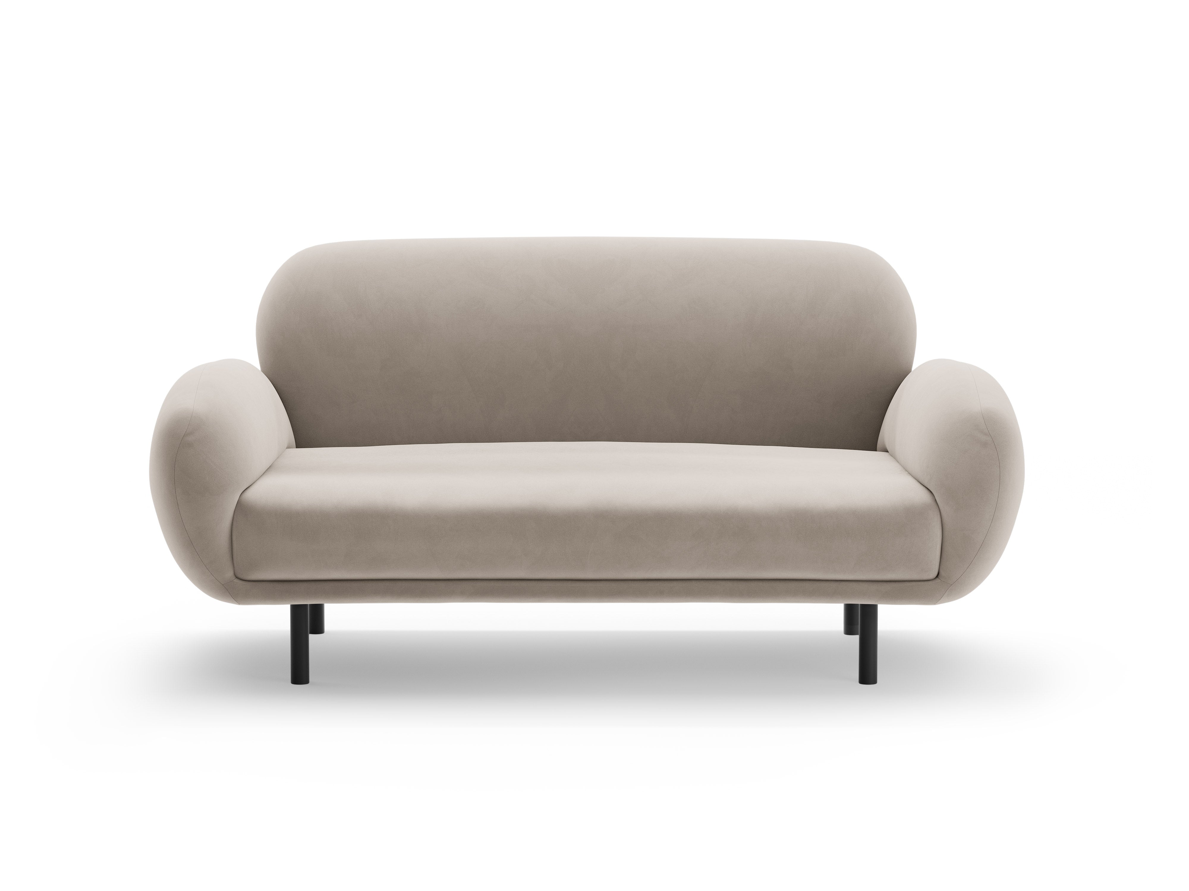 Sofa van fluweel voor 2 personen POPPY lichtbeige