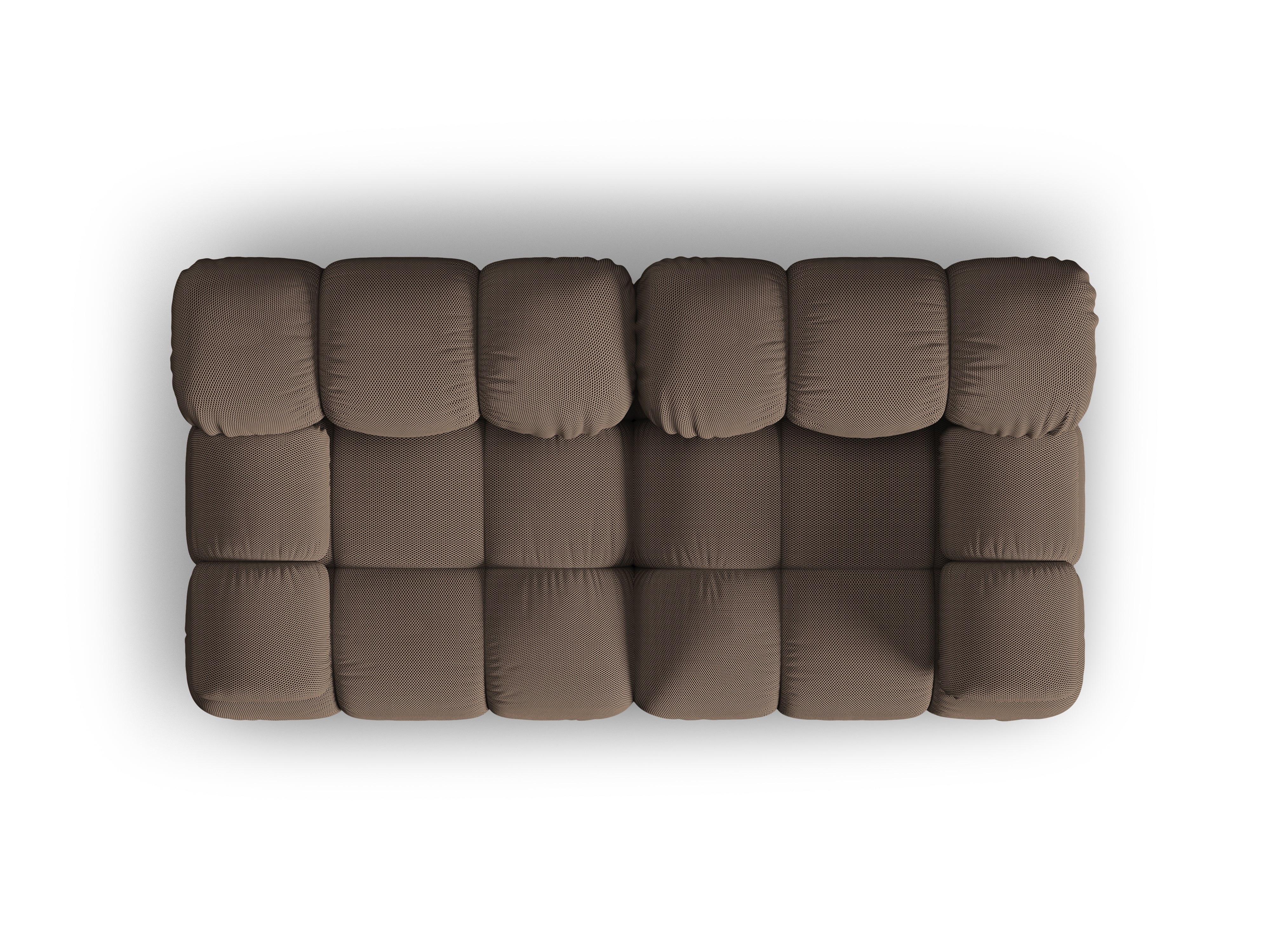 Modulaire 2-zitsbank BELLIS in bruin 3D-stof