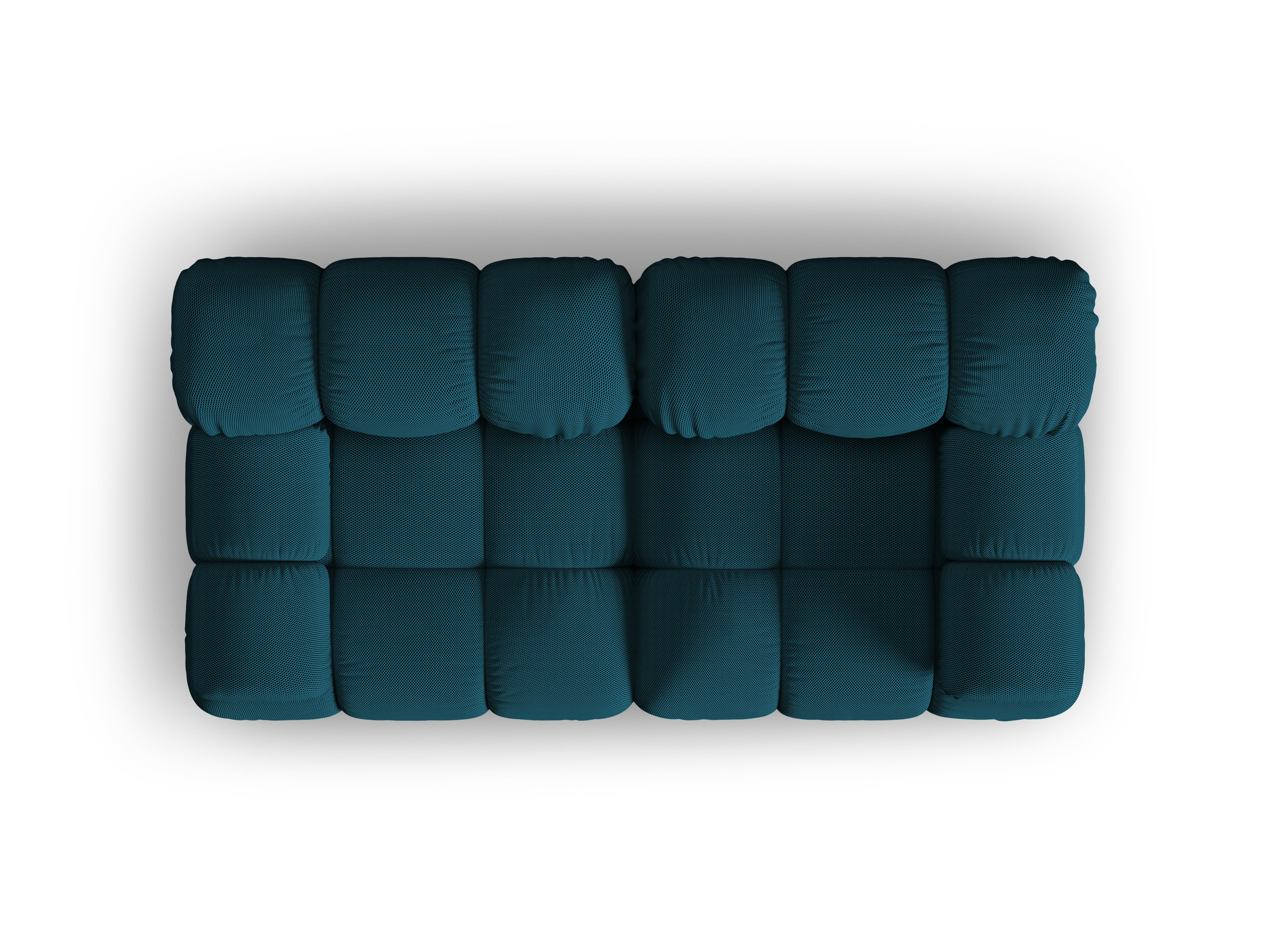 Modulaire 2-zitsbank BELLIS in zeegroene 3D-stof