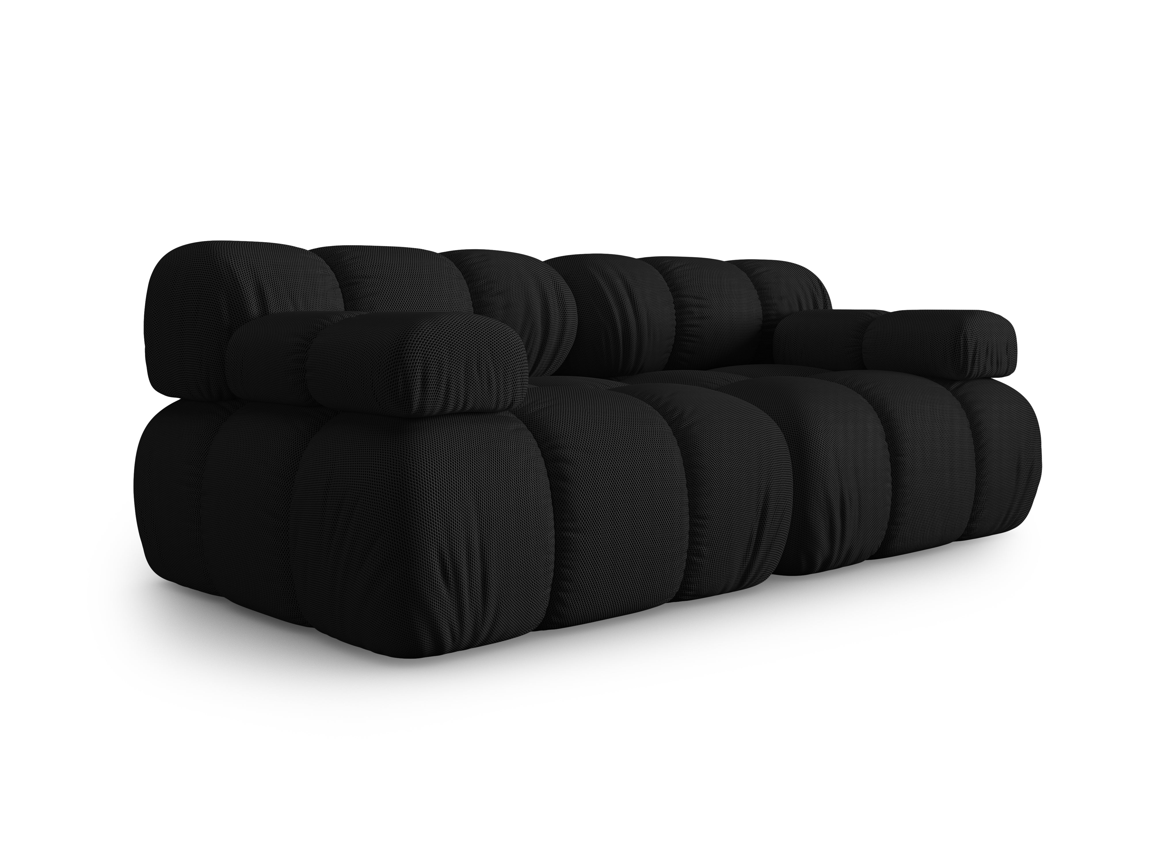 Modulaire 2-zitsbank BELLIS in zwart 3D-stof