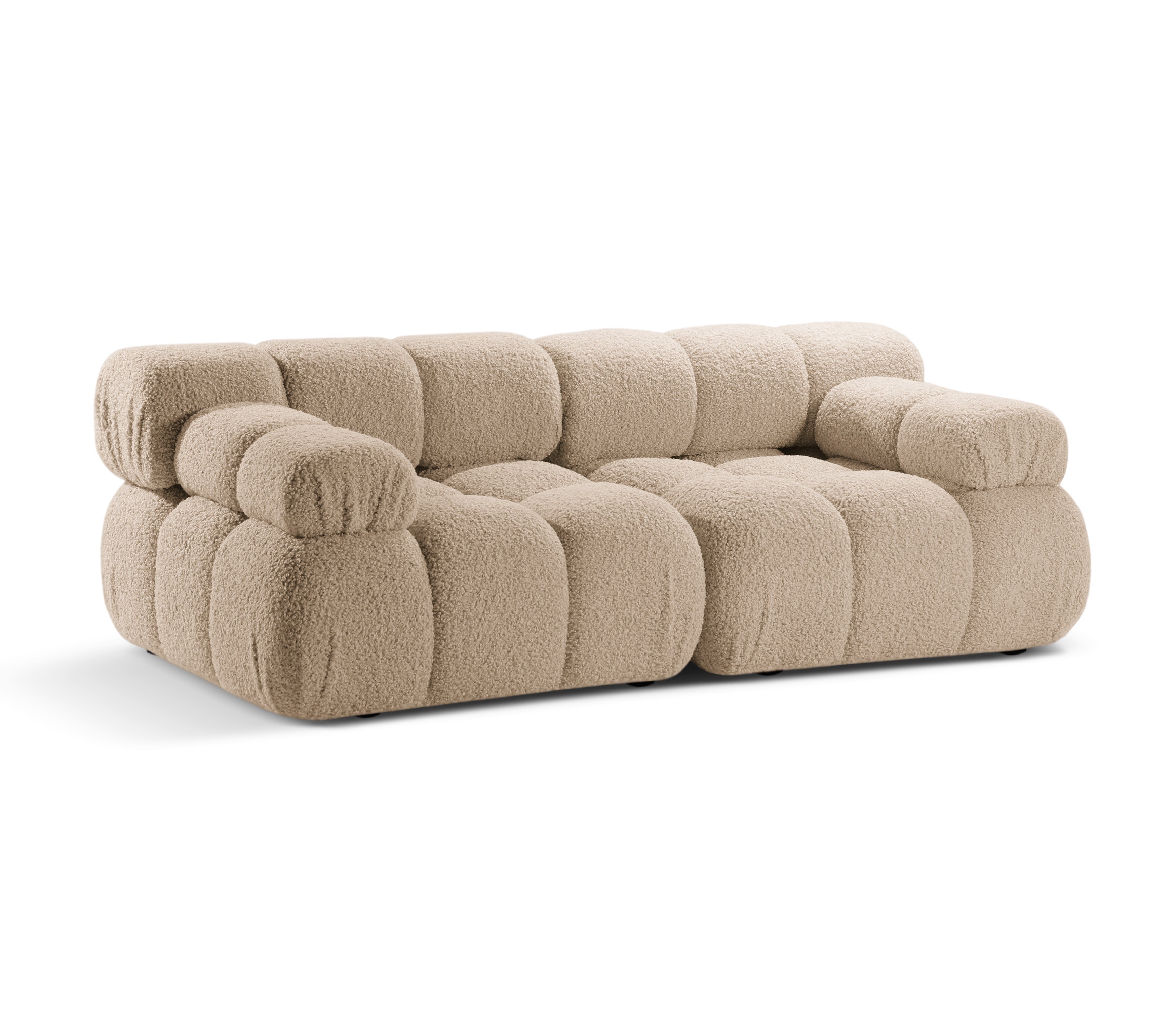 Modulaire 2-zitsbank BELLIS in zandkleurige boucle