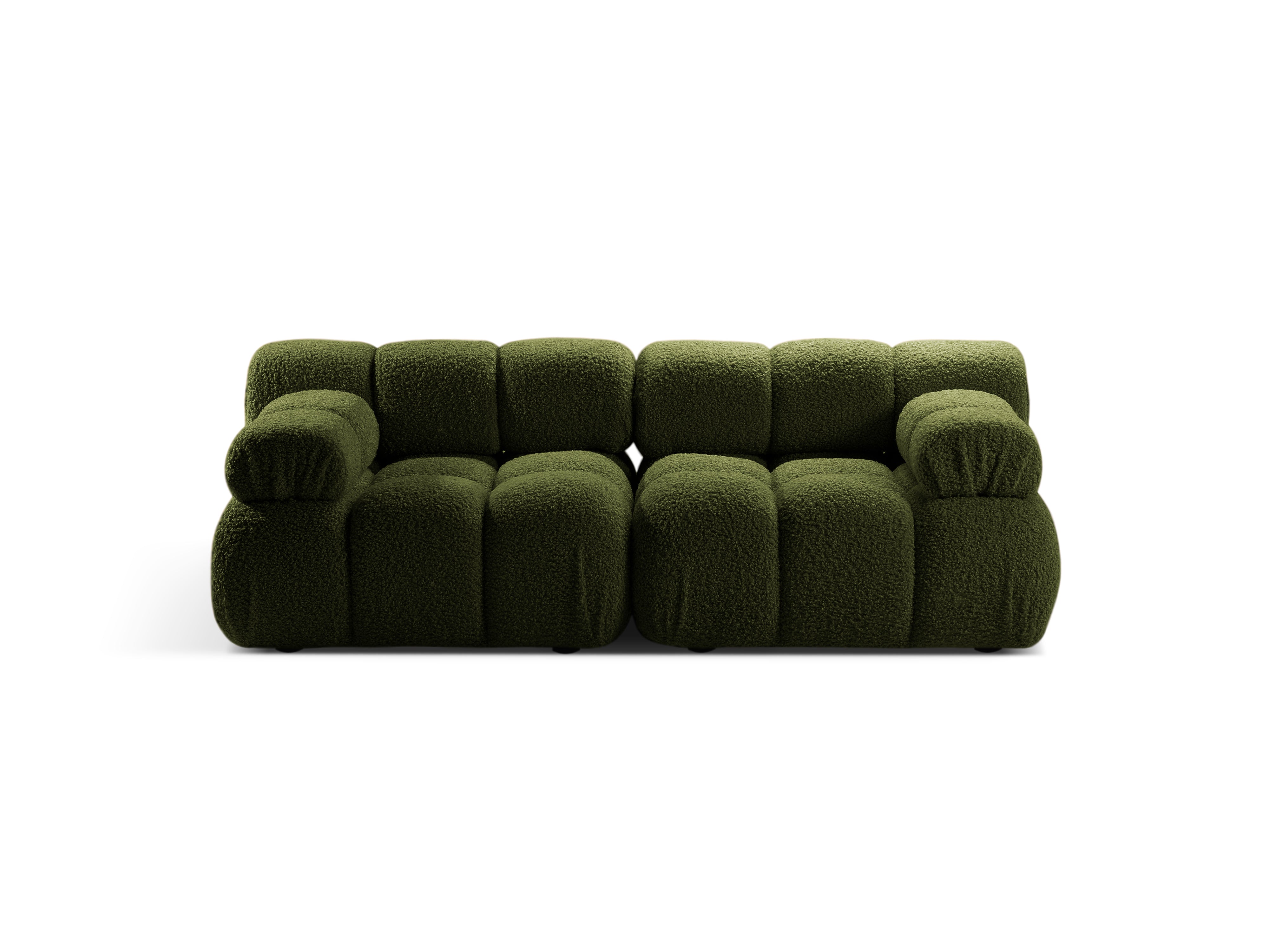 Modulaire 2-zitsbank BELLIS in groene boucle