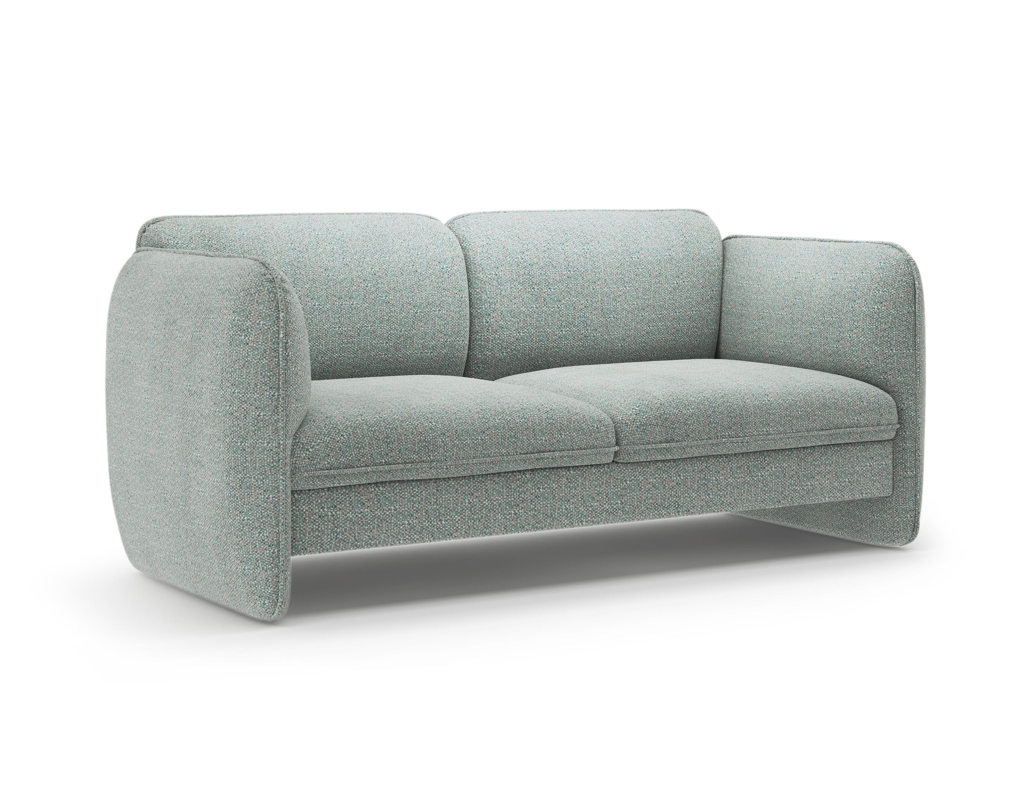 Sofa 2-zits GEORGIA in gedempt blauw chenille