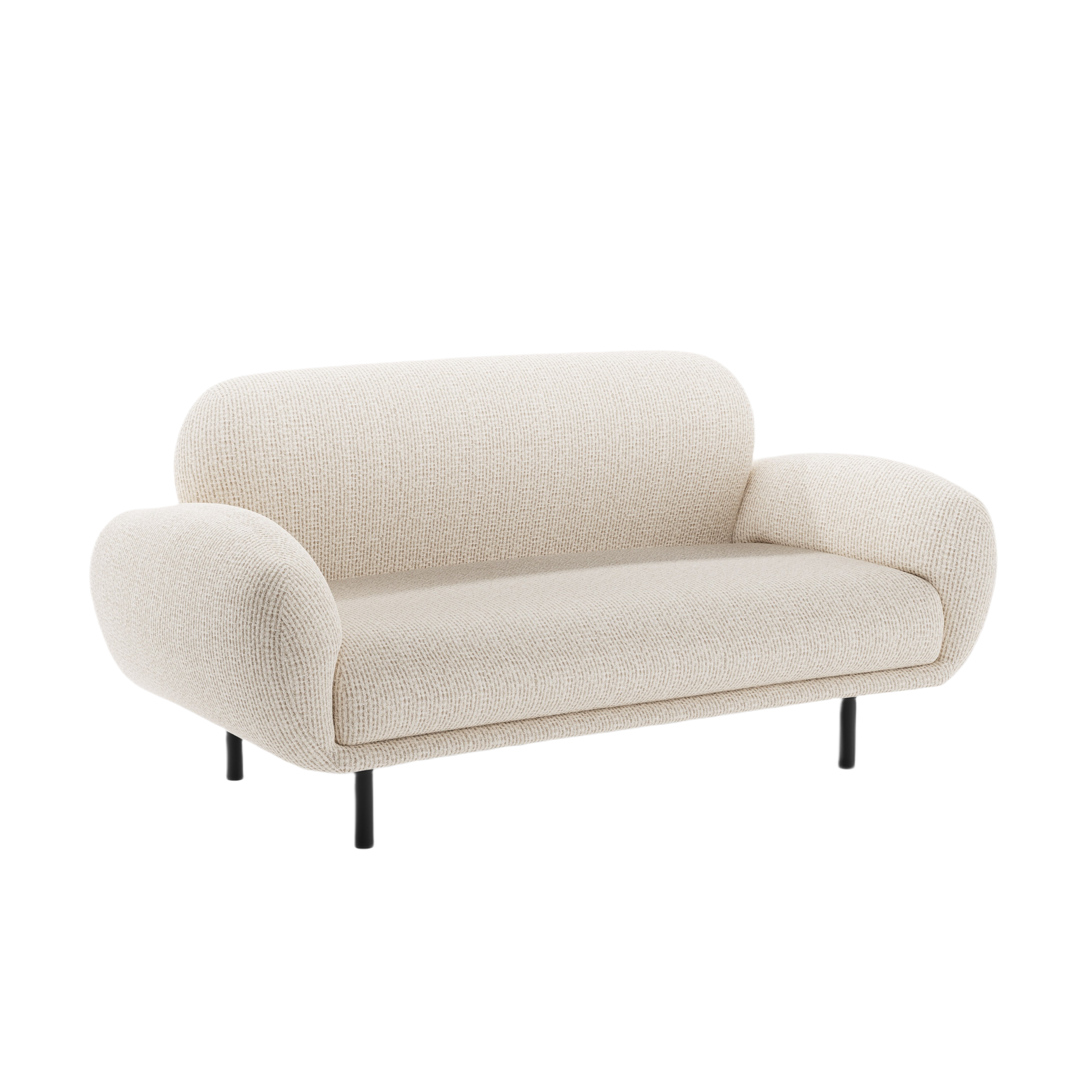 Sofa 2-zits POPPY lichtbeige chenille