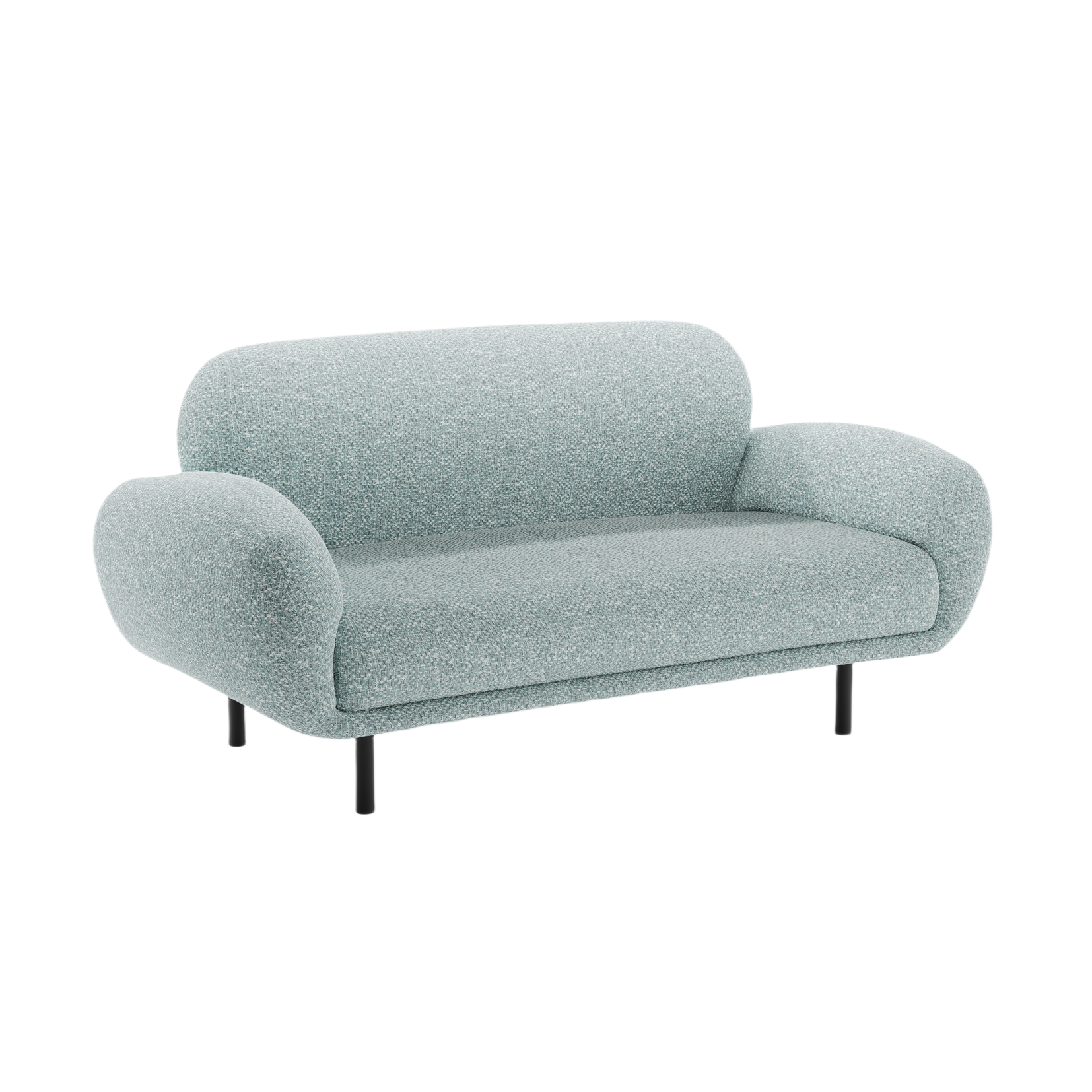 Sofa 2-zits POPPY gedempt blauw chenille