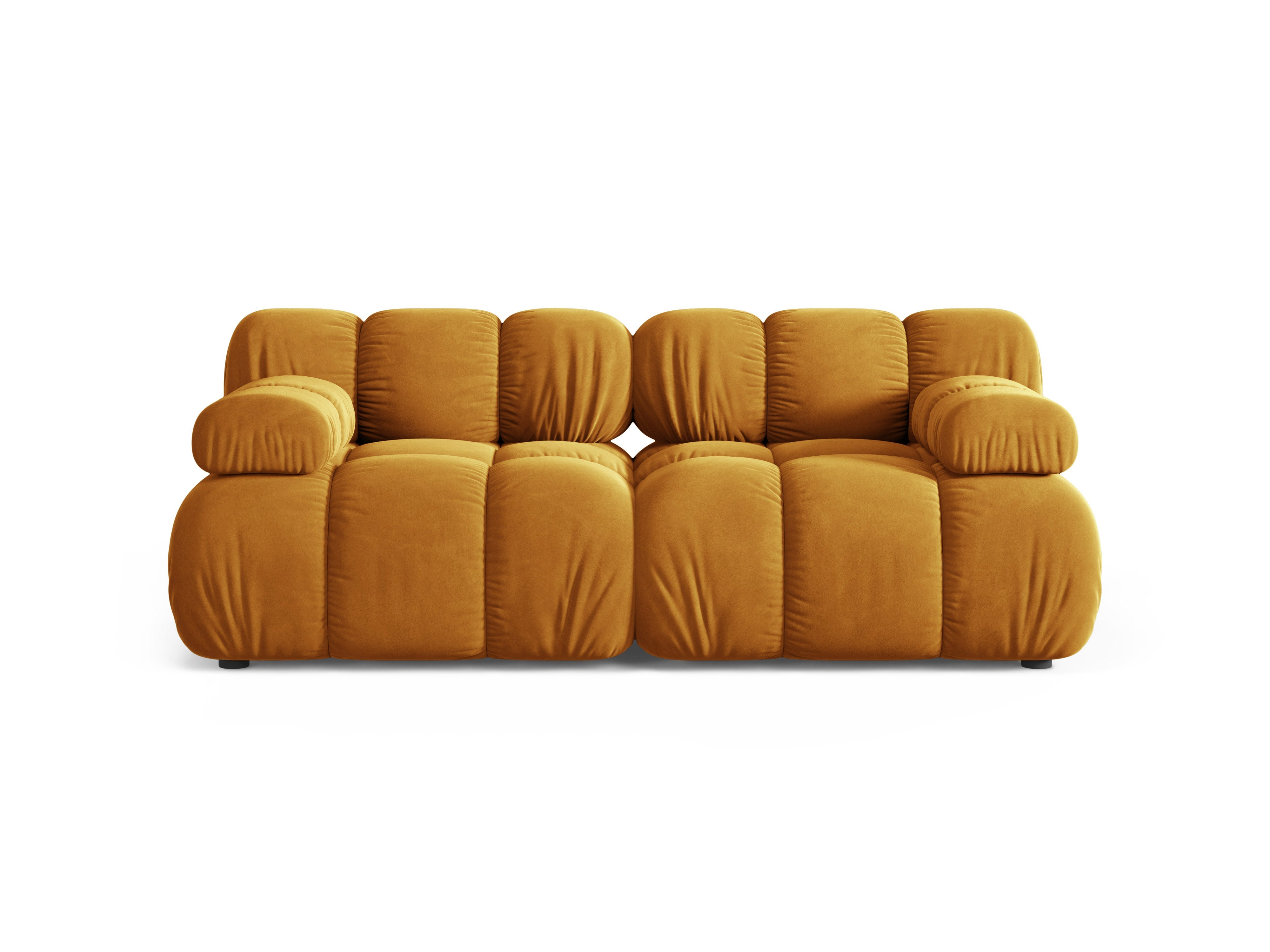 Modulaire 2-zitsbank BELLIS in mosterdkleurig velours