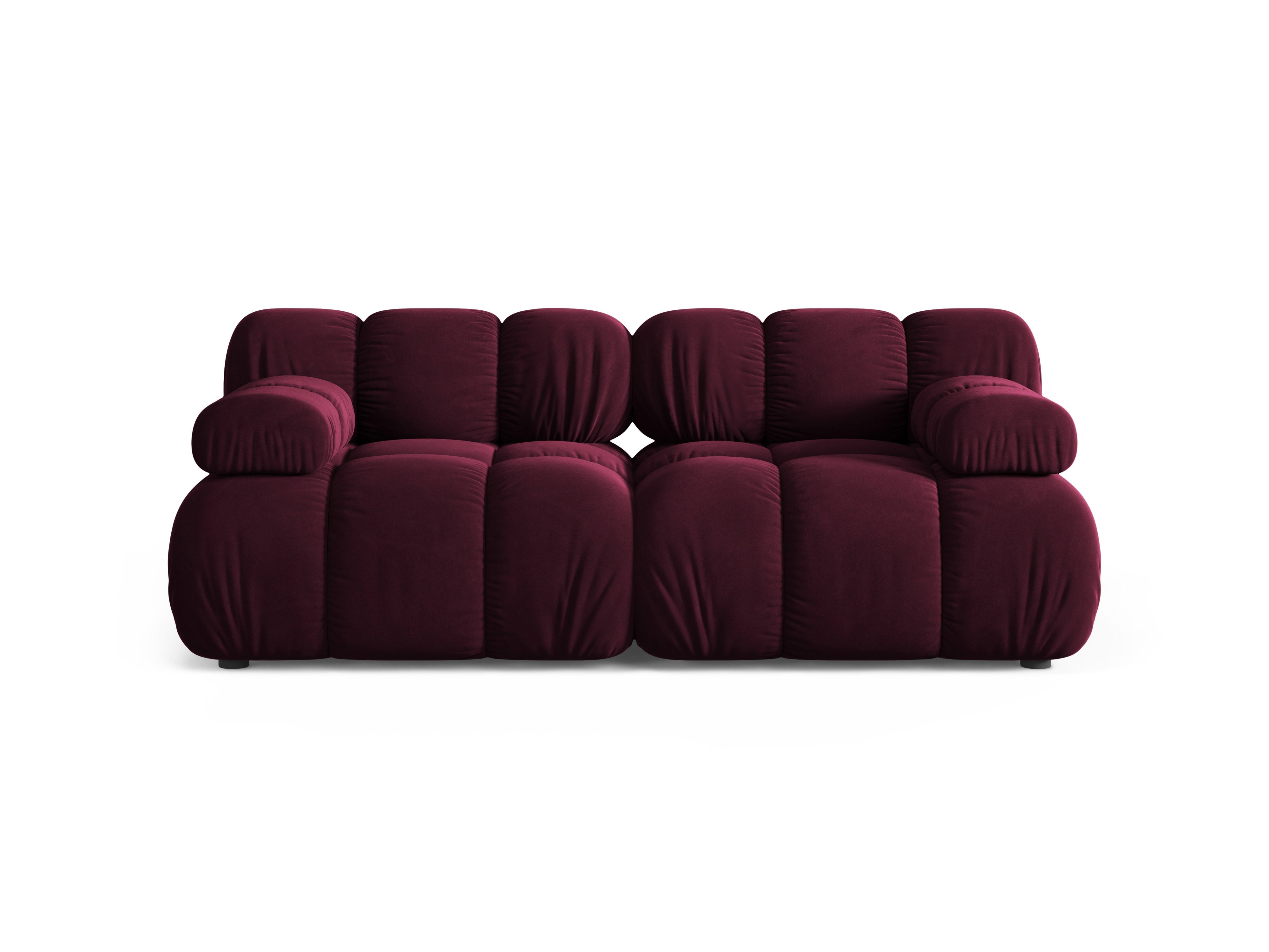 Modulaire 2-zitsbank BELLIS in bordeaux fluweel