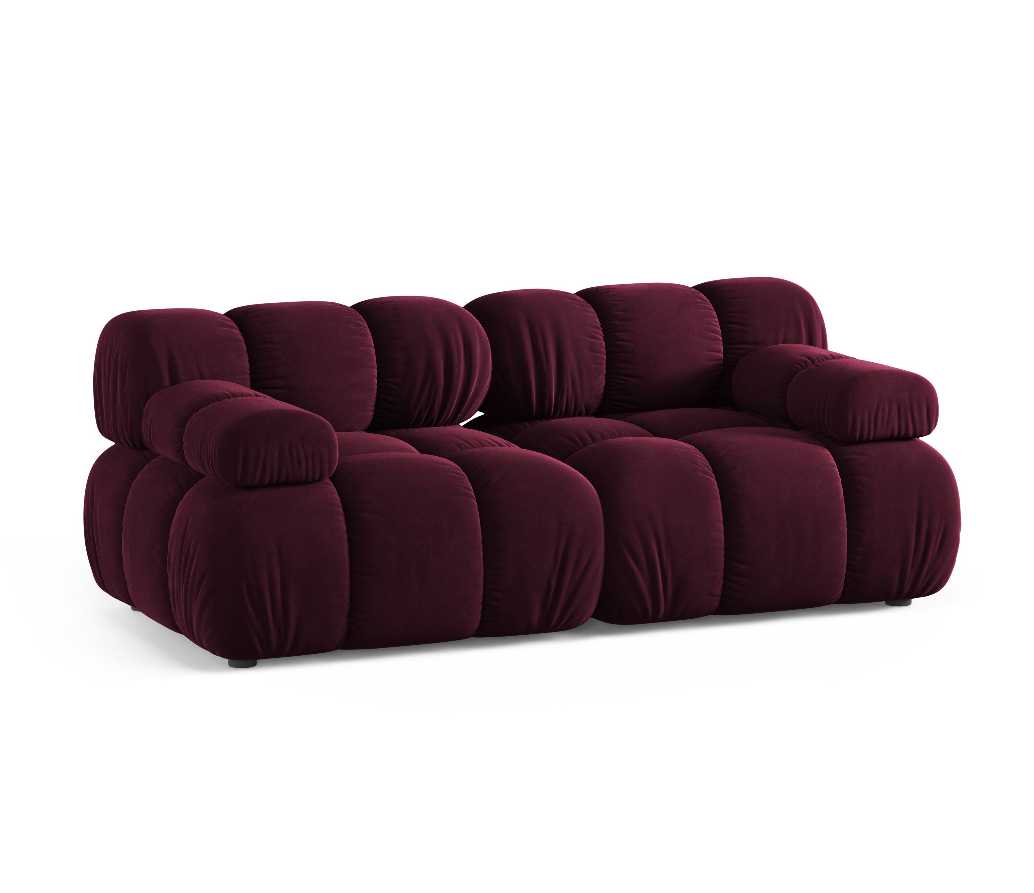 Modulaire 2-zitsbank BELLIS in bordeaux fluweel