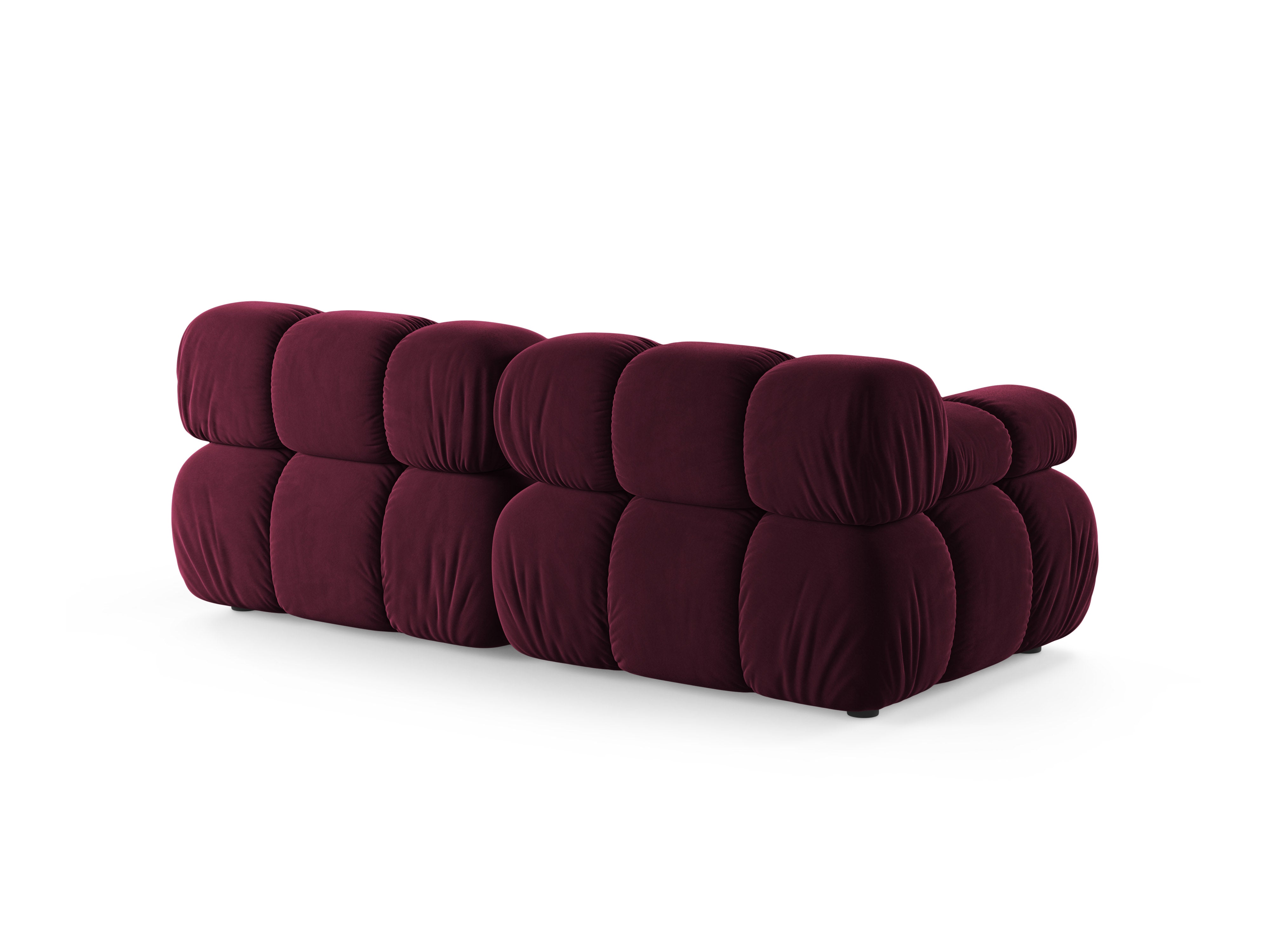 Modulaire 2-zitsbank BELLIS in bordeaux fluweel