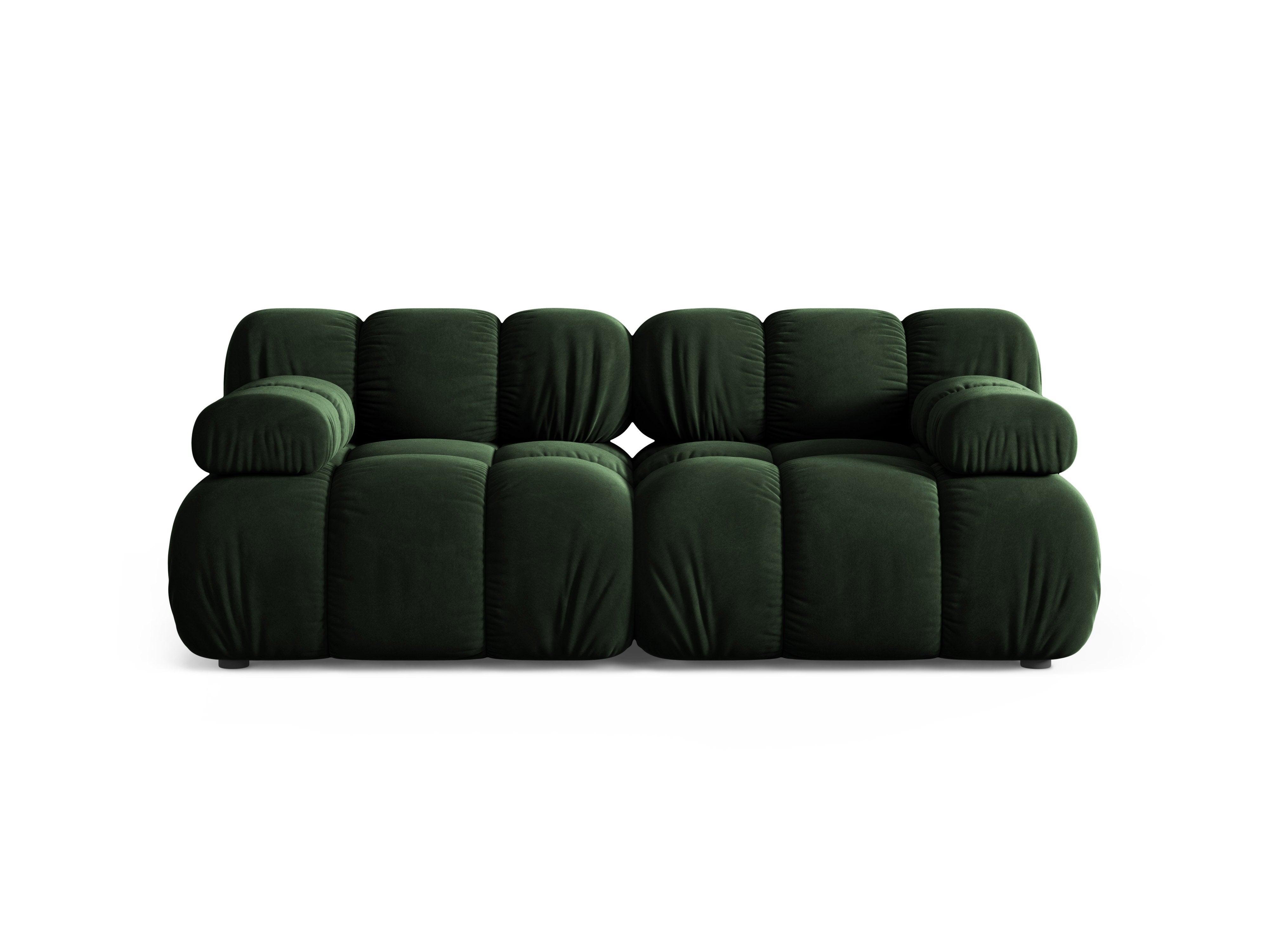 Modulaire 2-zitsbank BELLIS in flessengroen velours