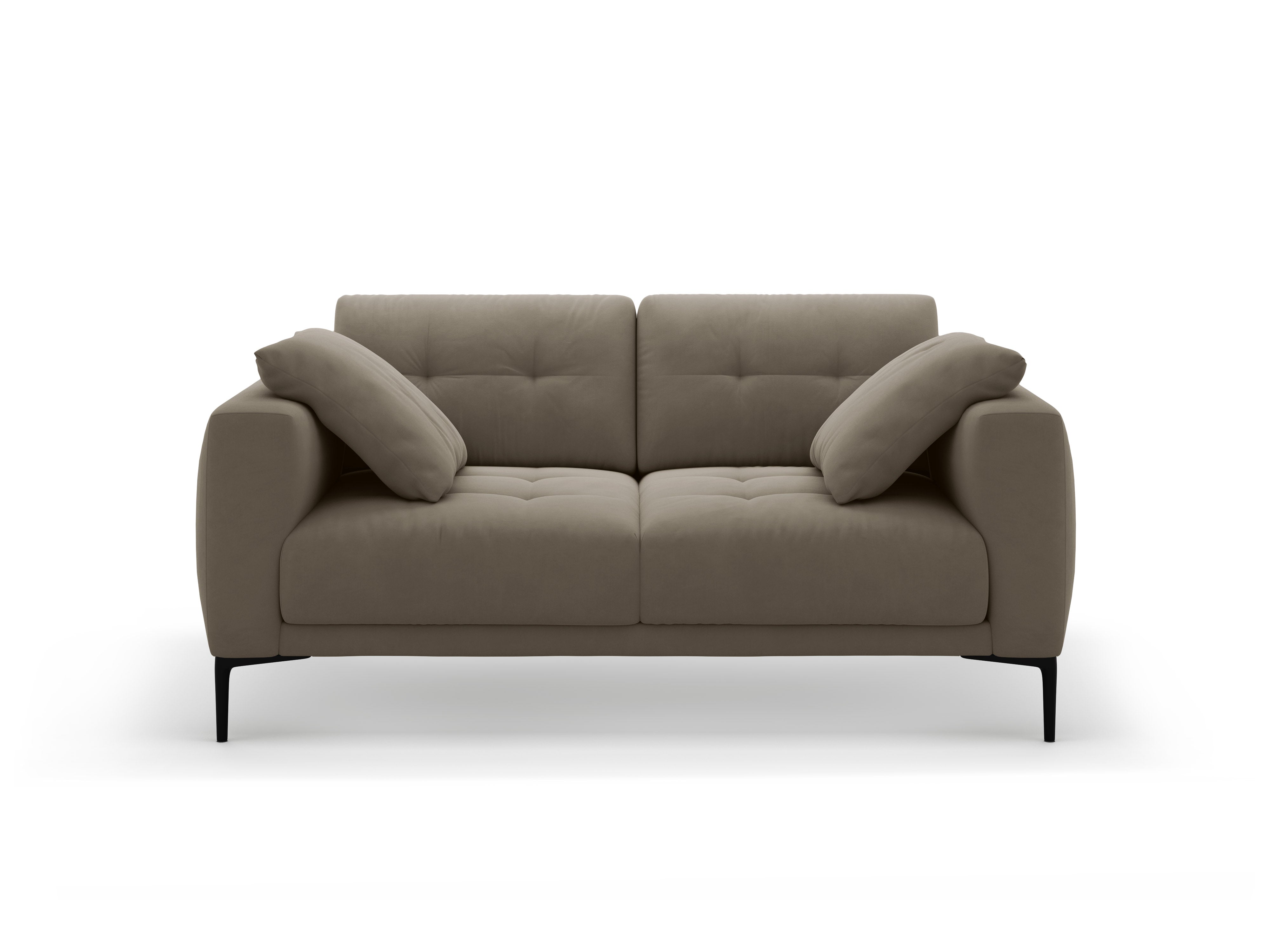 Velvet 2-Seater Sofa BEMY Gray-Brown