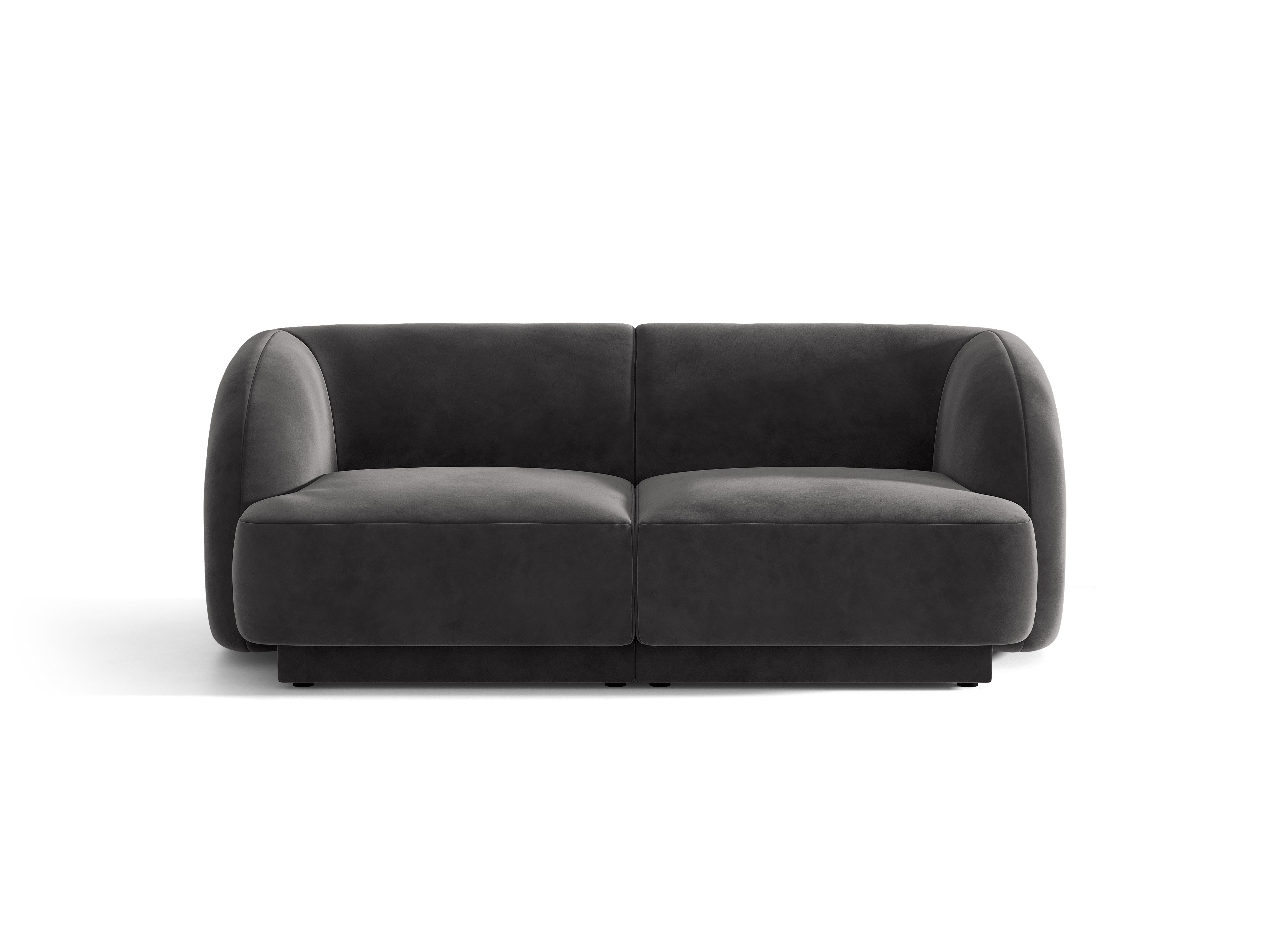 Sofa van fluweel voor 2 personen MILEY donkergrijs