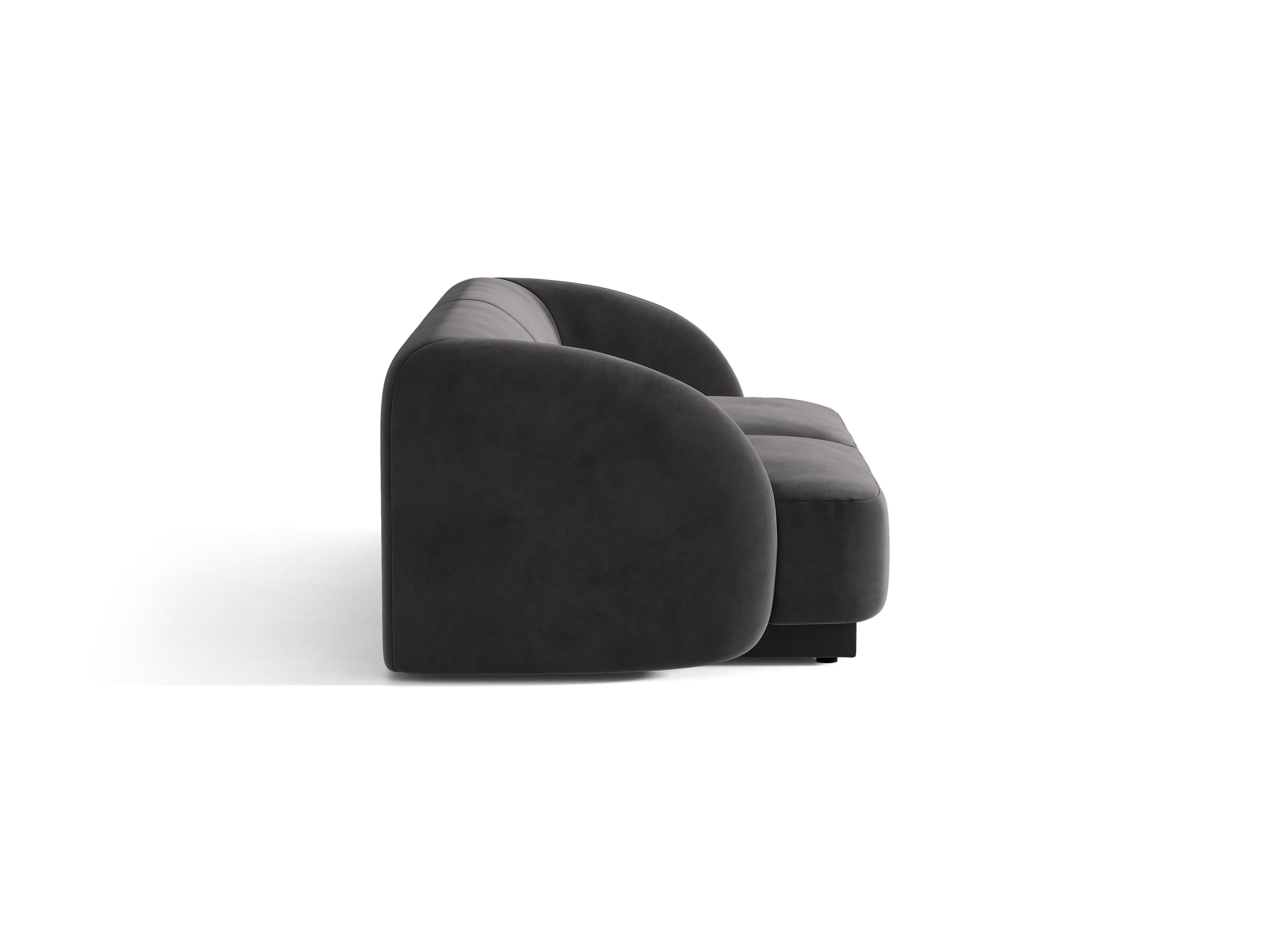 Sofa van fluweel voor 2 personen MILEY donkergrijs