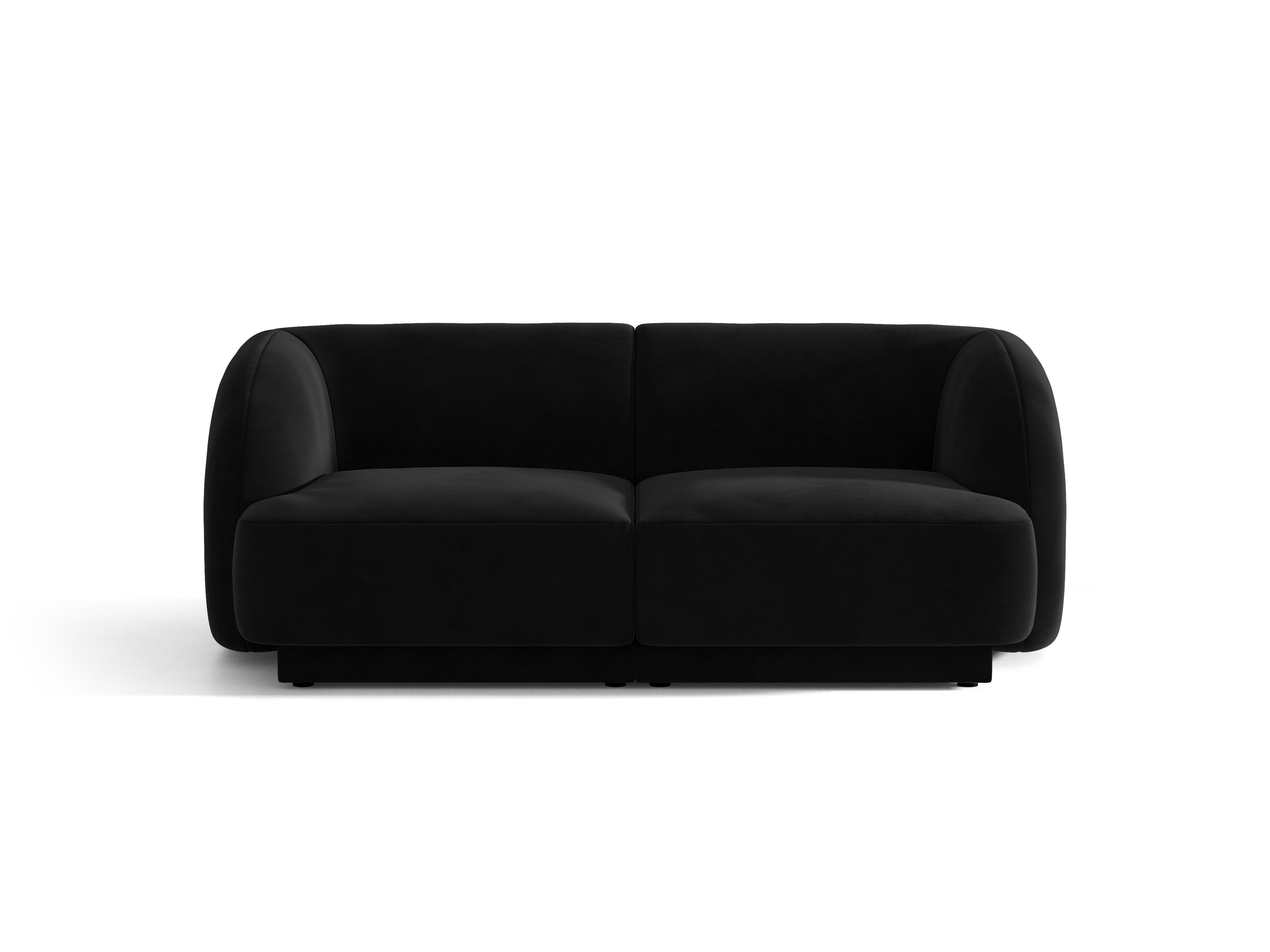 Sofa van fluweel voor 2 personen MILEY zwart