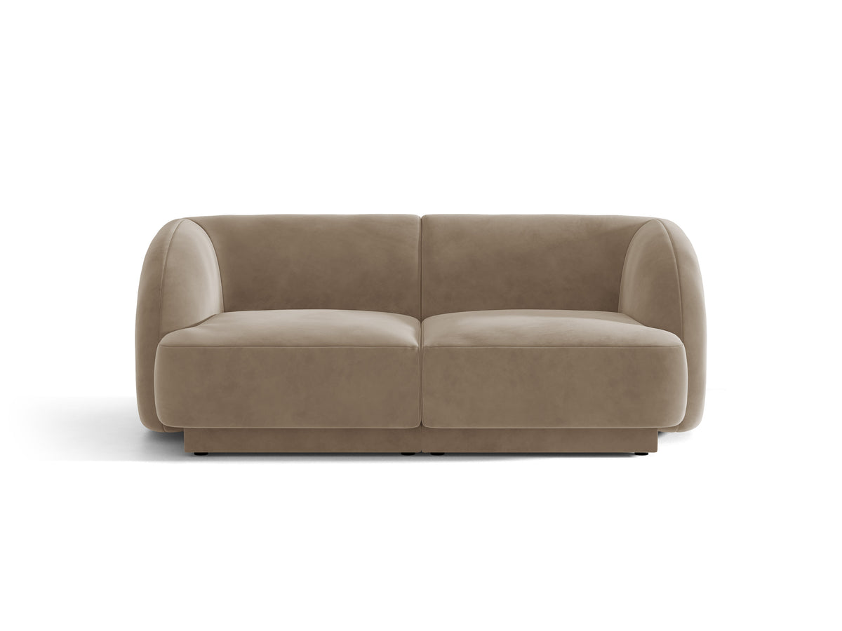 Sofa aksamitna 2-osobowa MILEY cappuccino – Micadoni