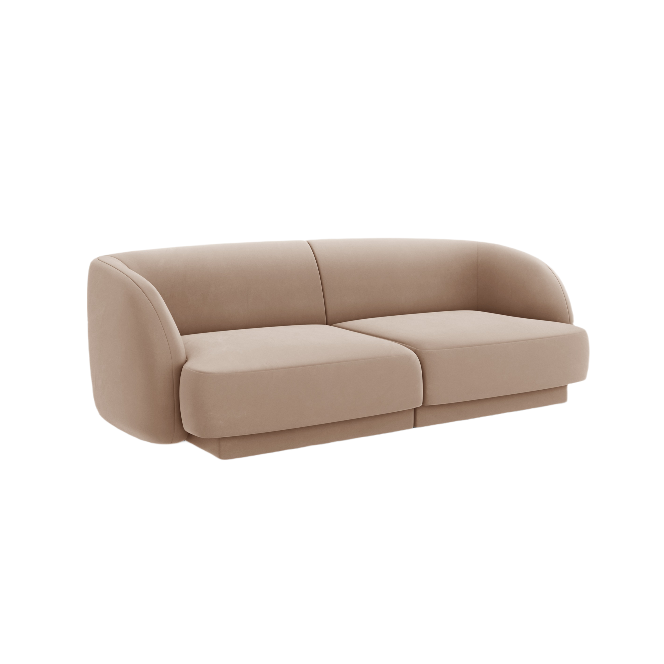 Sofa aus Samt für 2 Personen MILEY Cappuccino