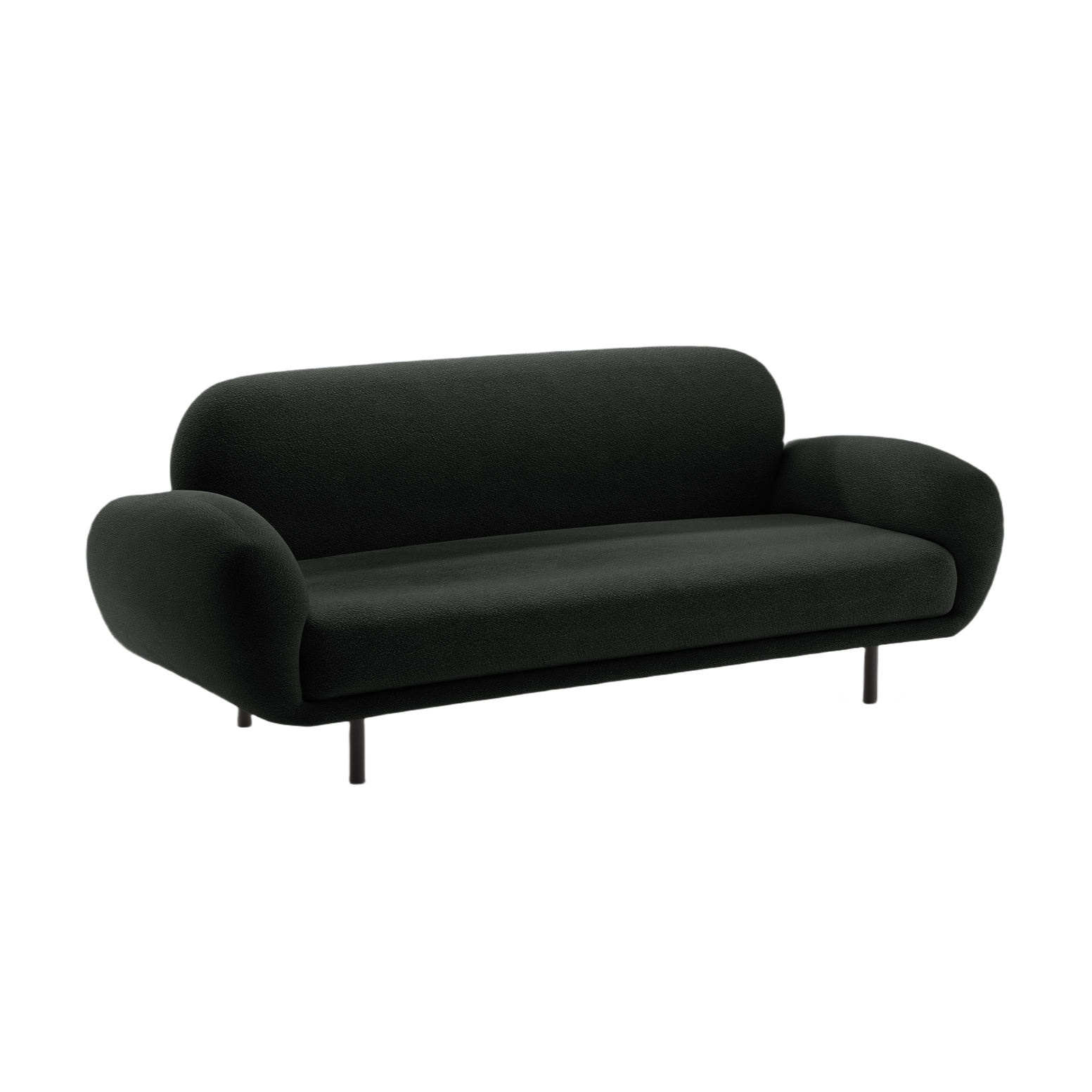 Sofa 2,5-zits POPPY zwart boucle