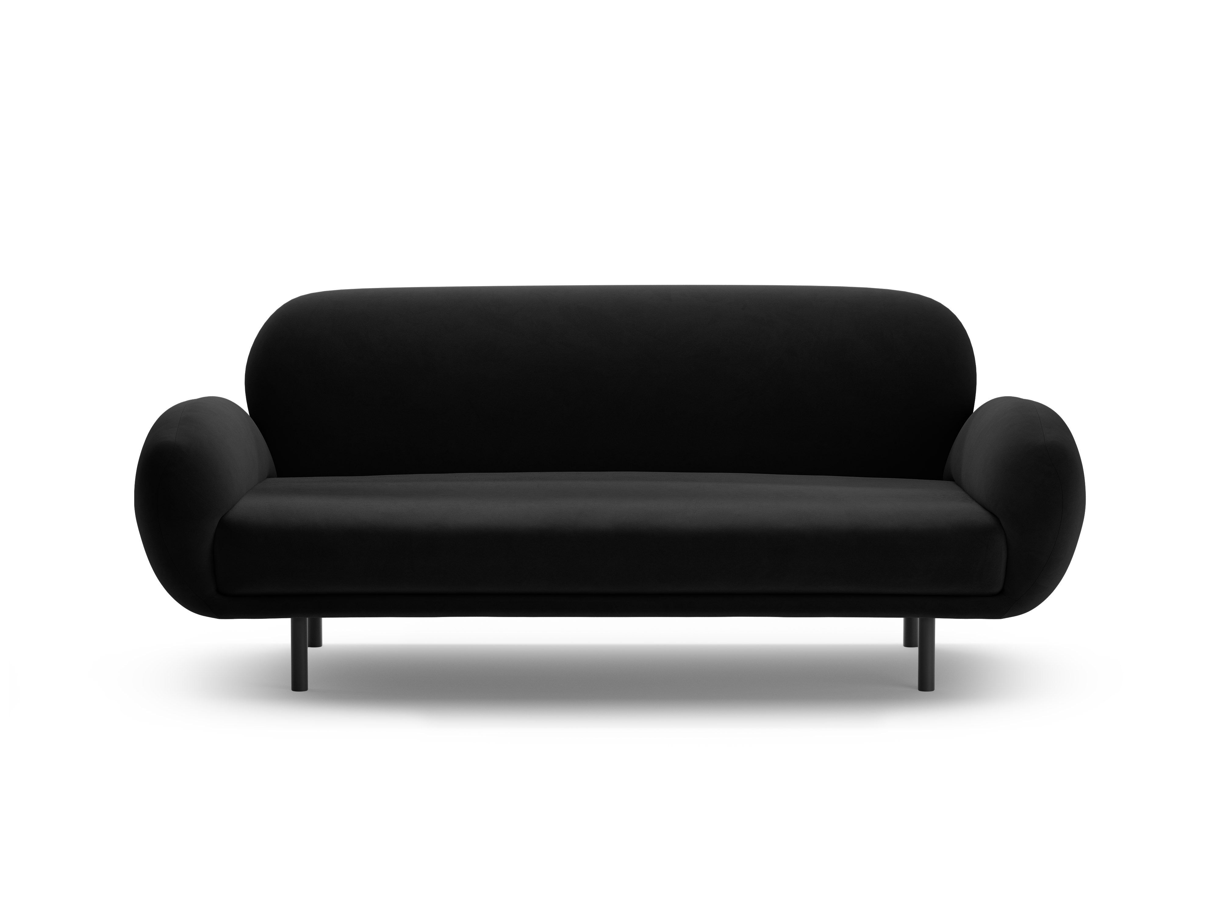 Sofa van fluweel 2,5-persoons POPPY zwart