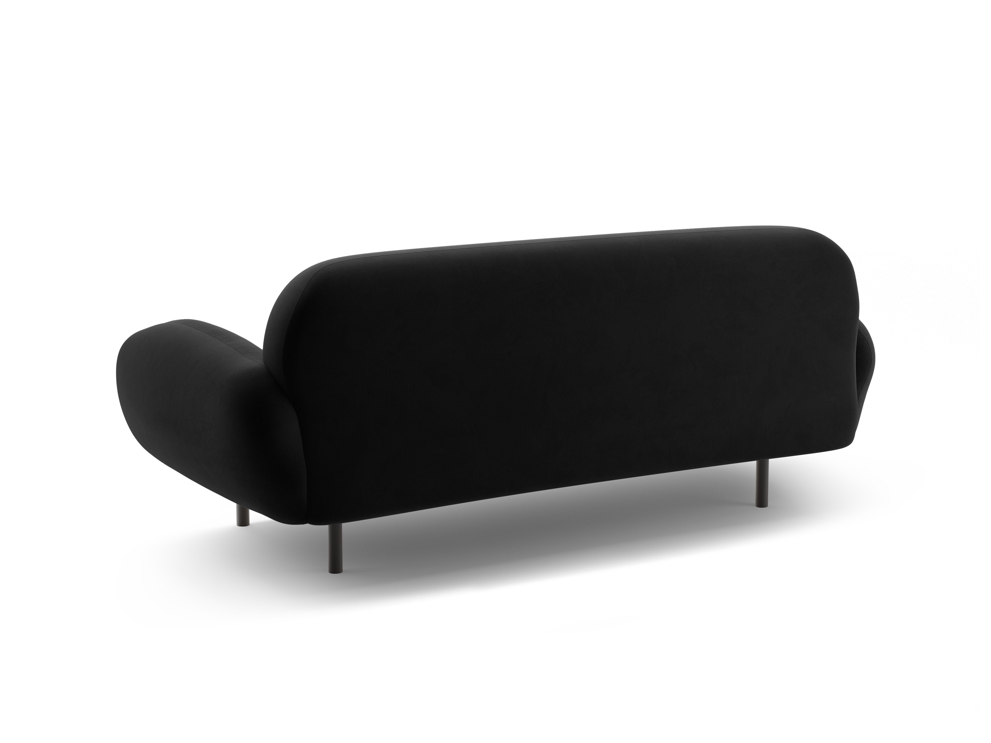 Sofa van fluweel 2,5-persoons POPPY zwart