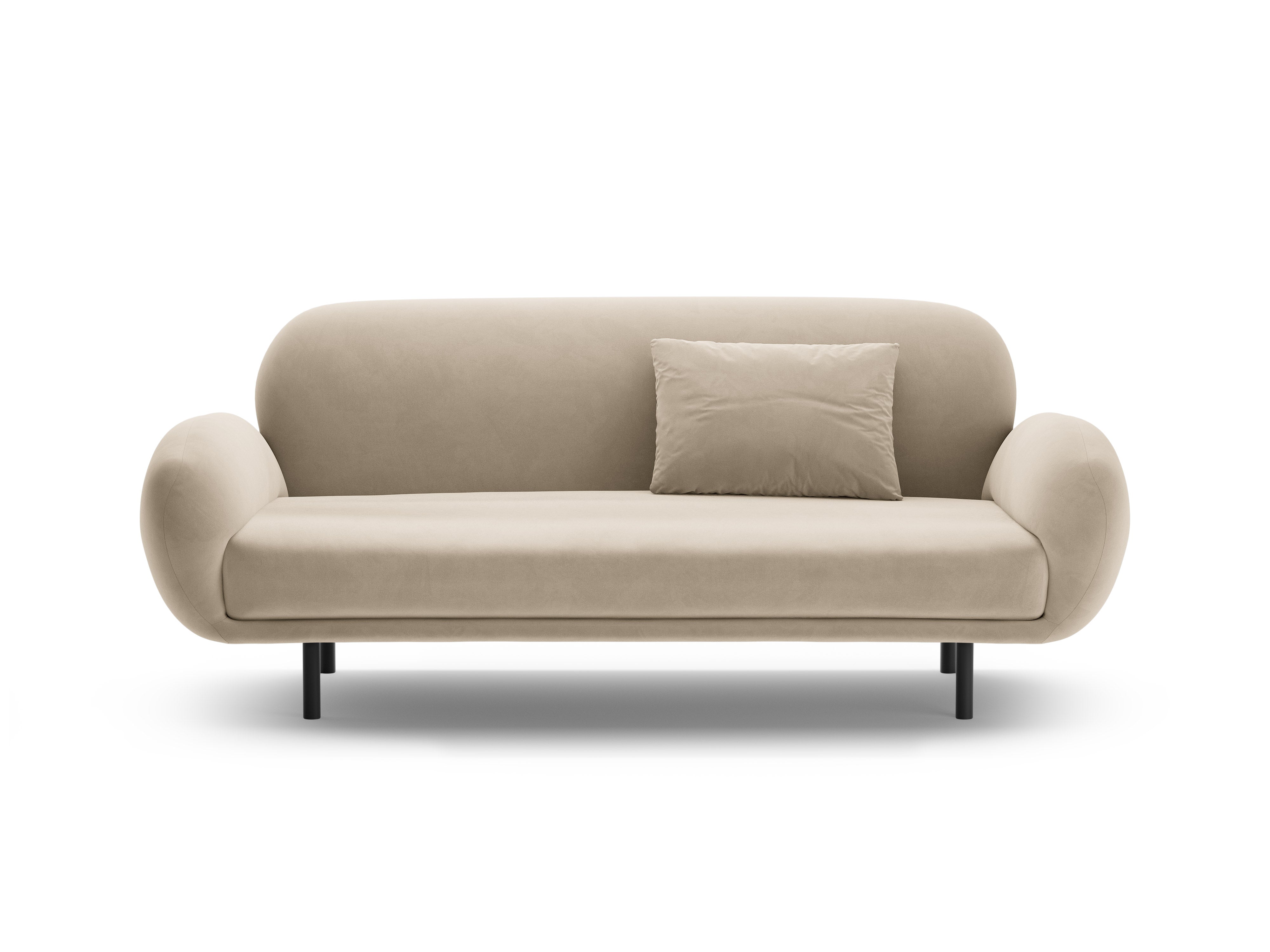 Velvet sofa 2.5-seater POPPY ecru