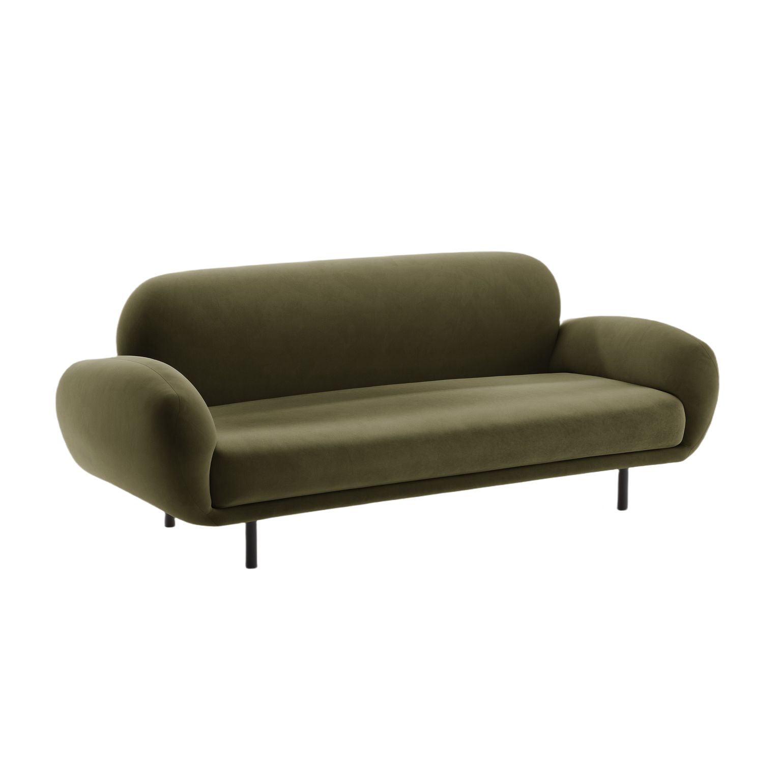 Velvet sofa 2.5-seater POPPY green