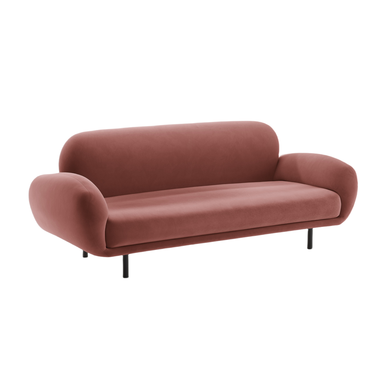 Velvet sofa 2.5-seater POPPY dusty pink